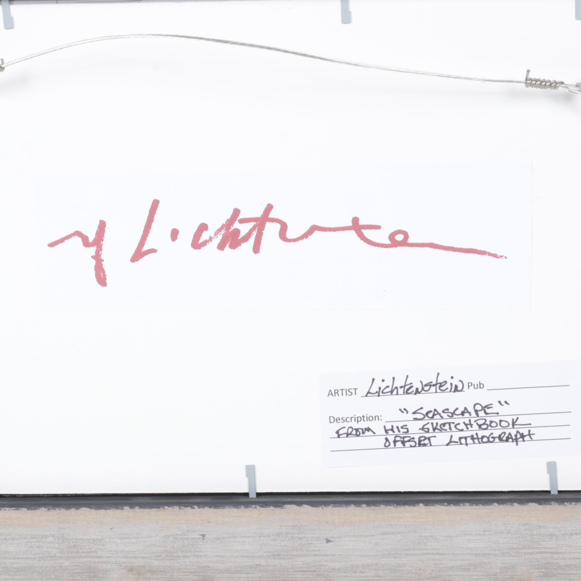 Offset Lithograph "Seascape" After Roy Lichtenstein, 1980s