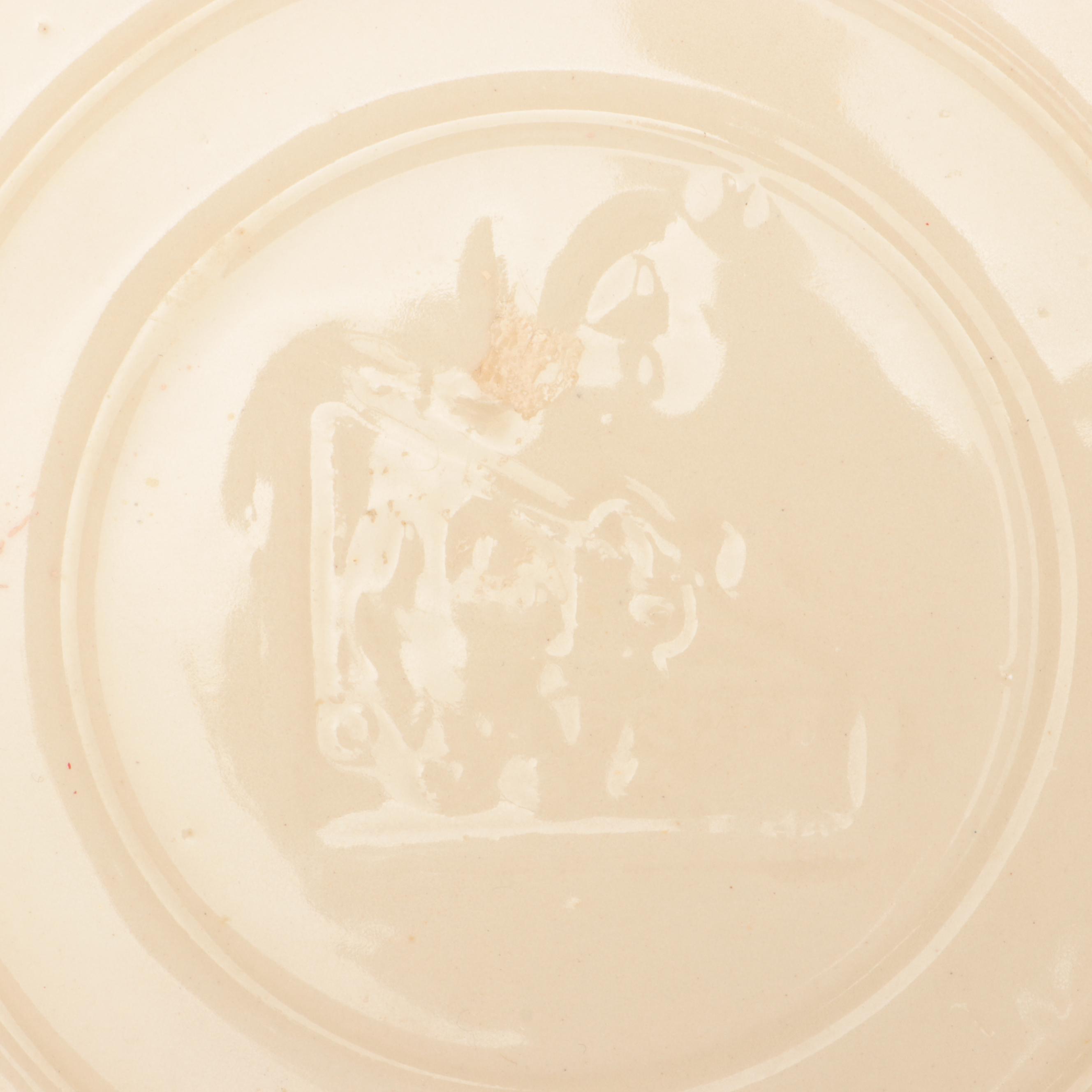 Universal Potteries with Other Yellowware Pink and Blue Banded Bowls