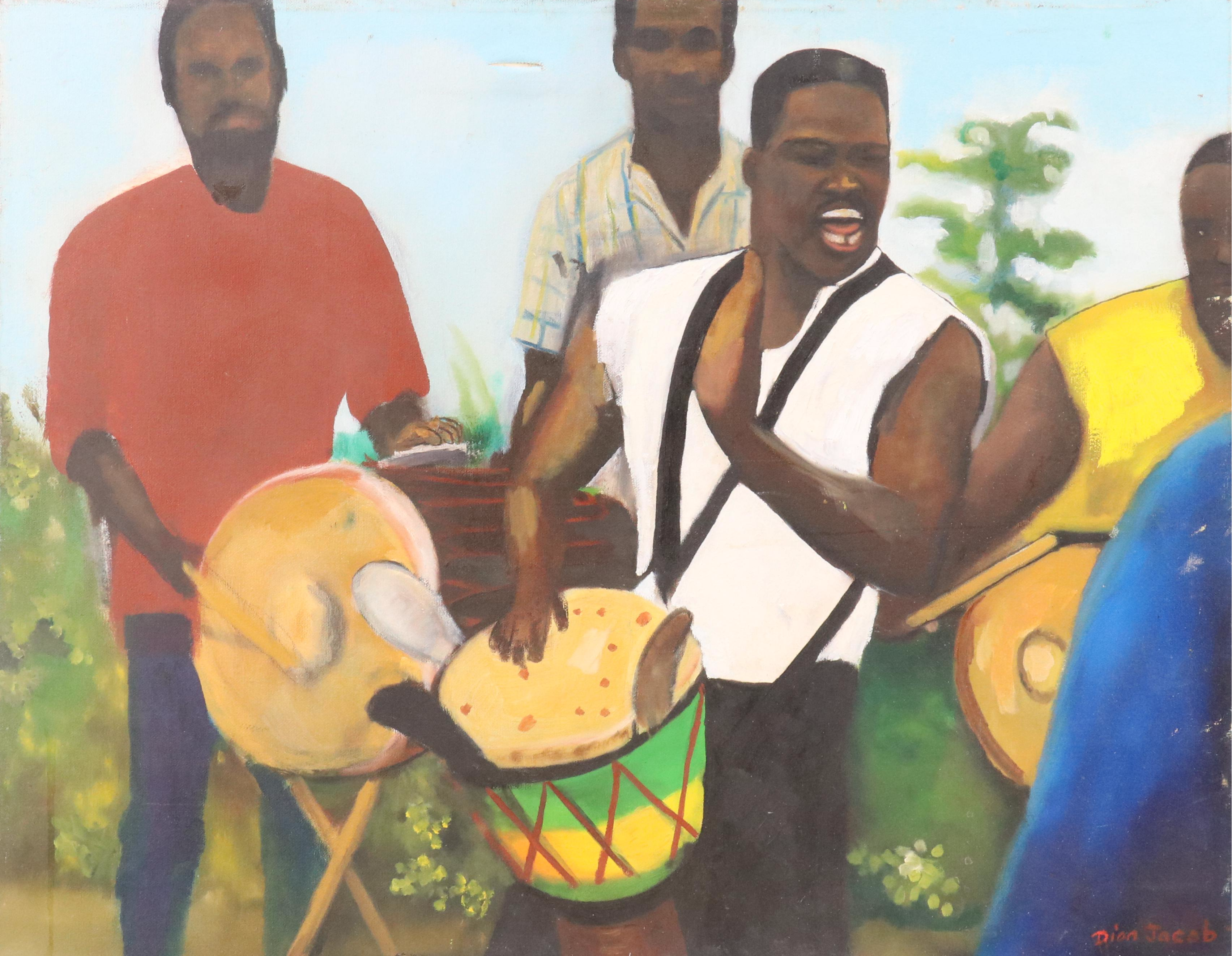 Rion Jacob Acrylic Painting of Drummers