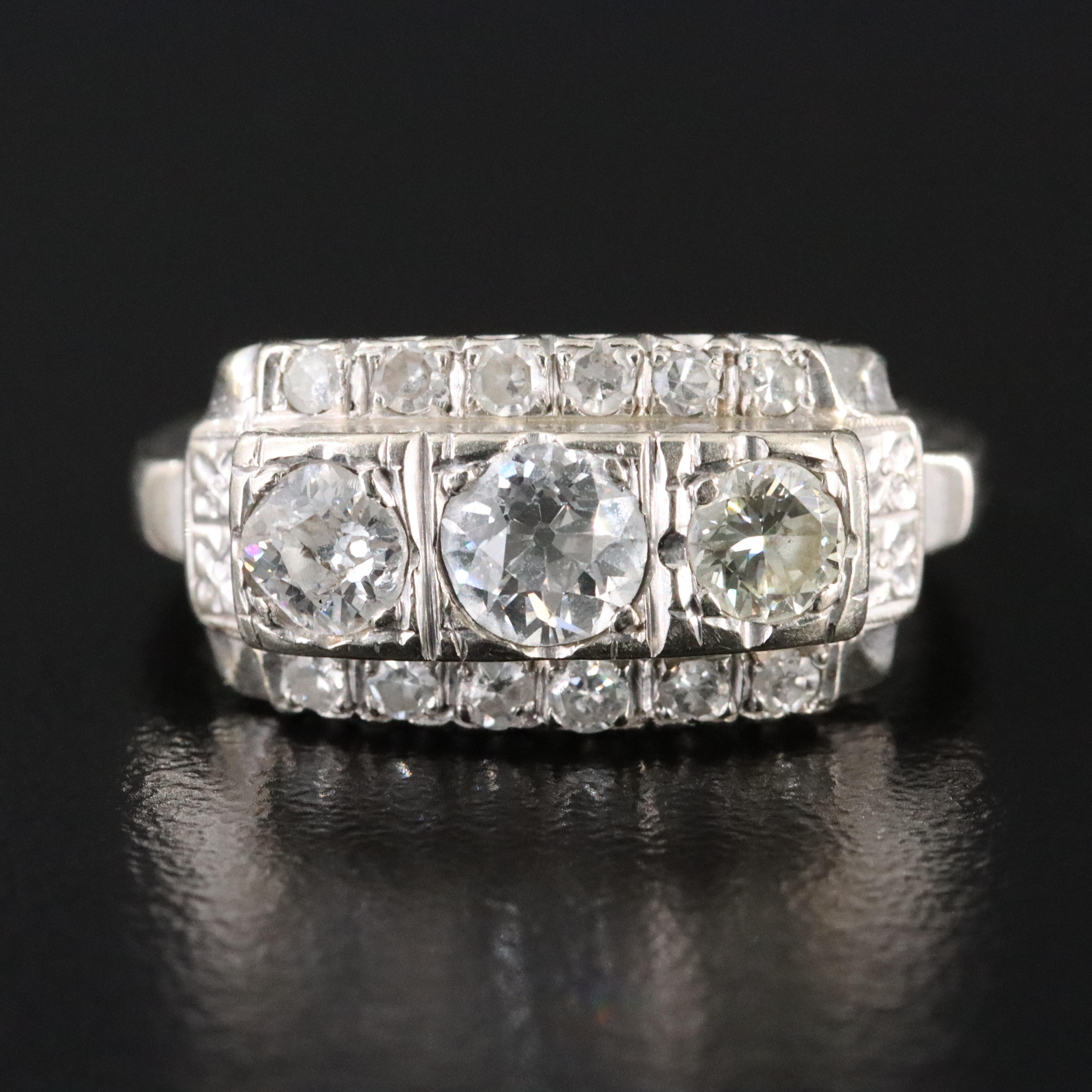 Vintage 14K 1.18 CTW Diamond Ring