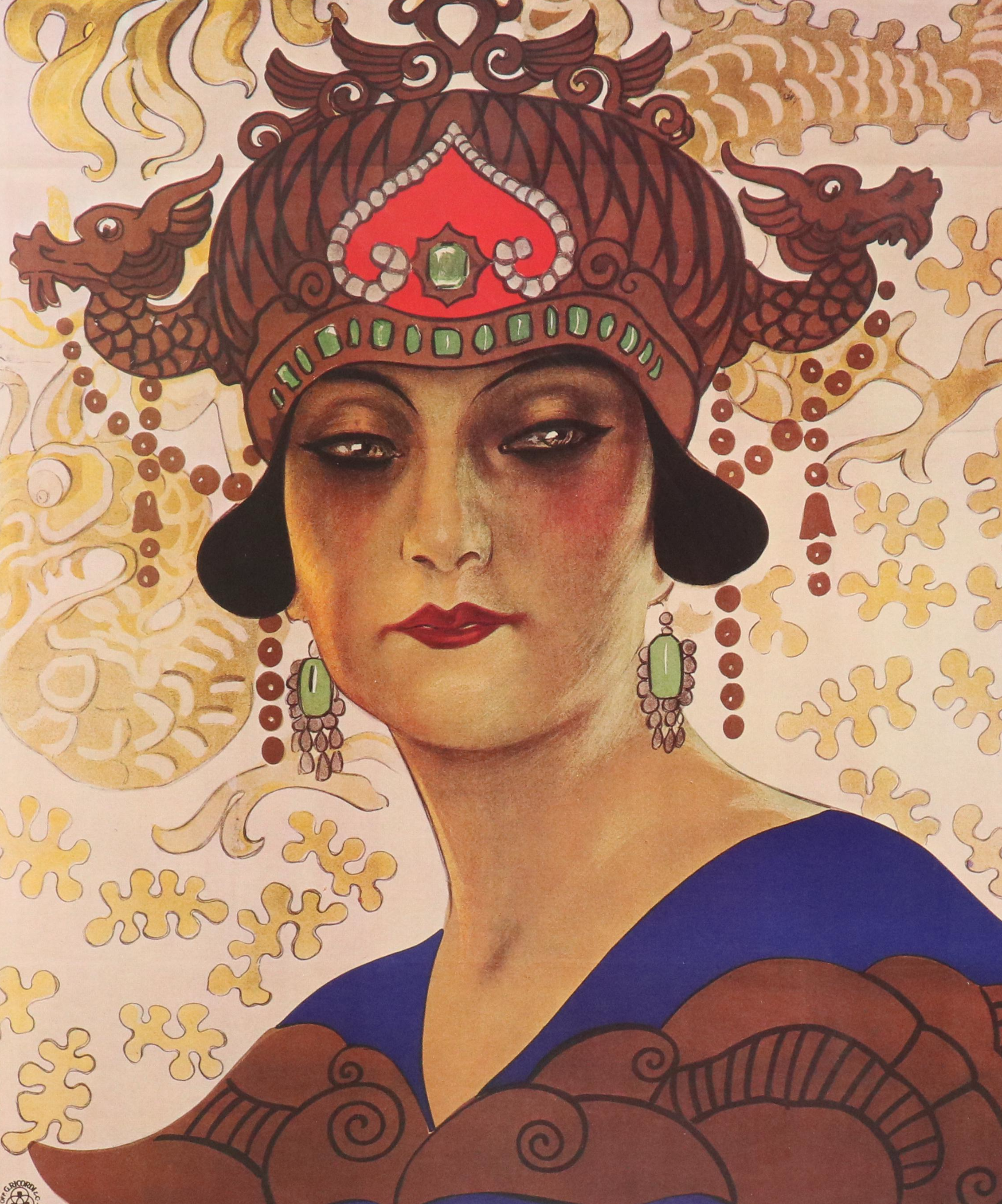 Reproduction Offset Lithograph "Turandot" Opera Poster