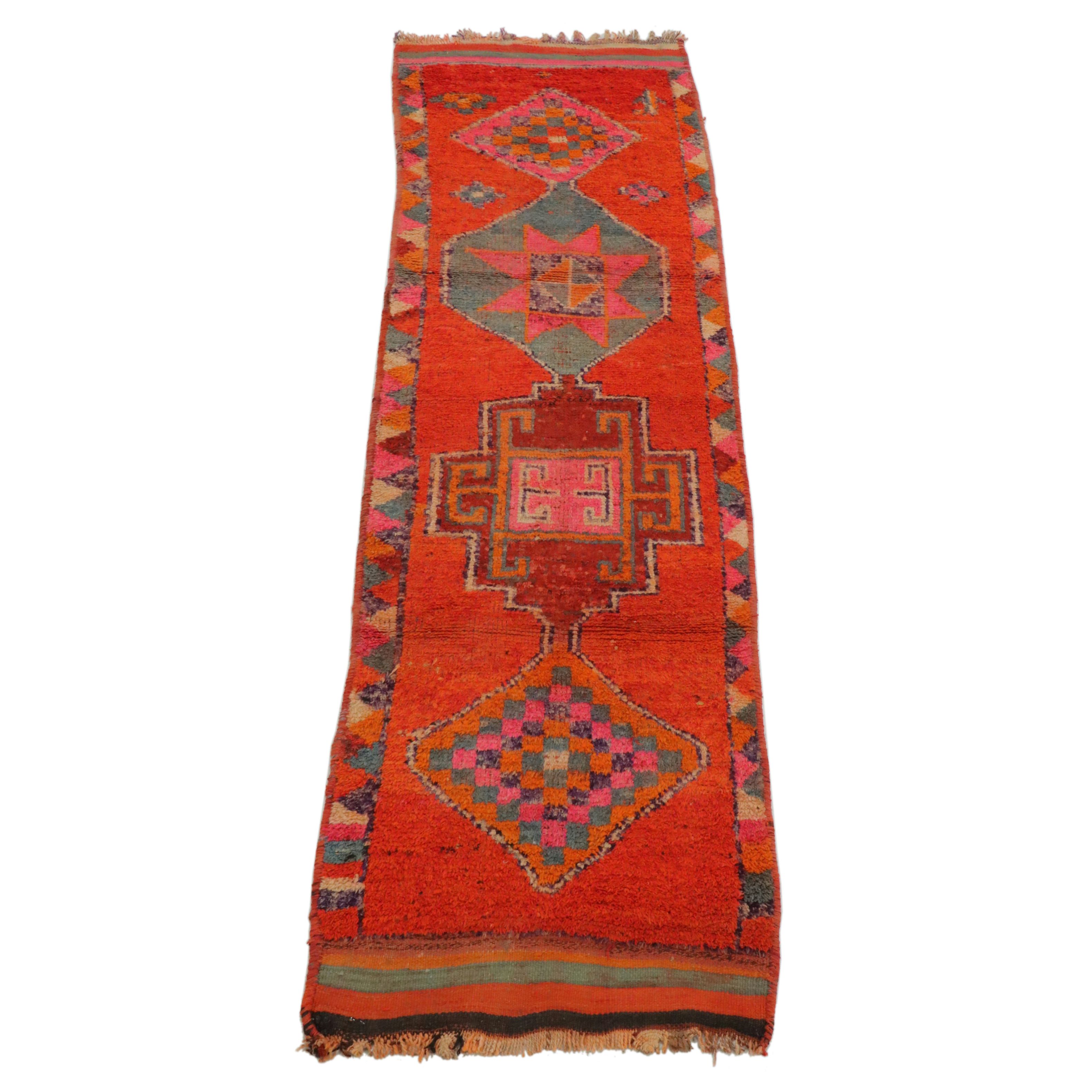 3'3 x 11'5 Hand-Knotted Moroccan Berber Carpet Runner Long Rug