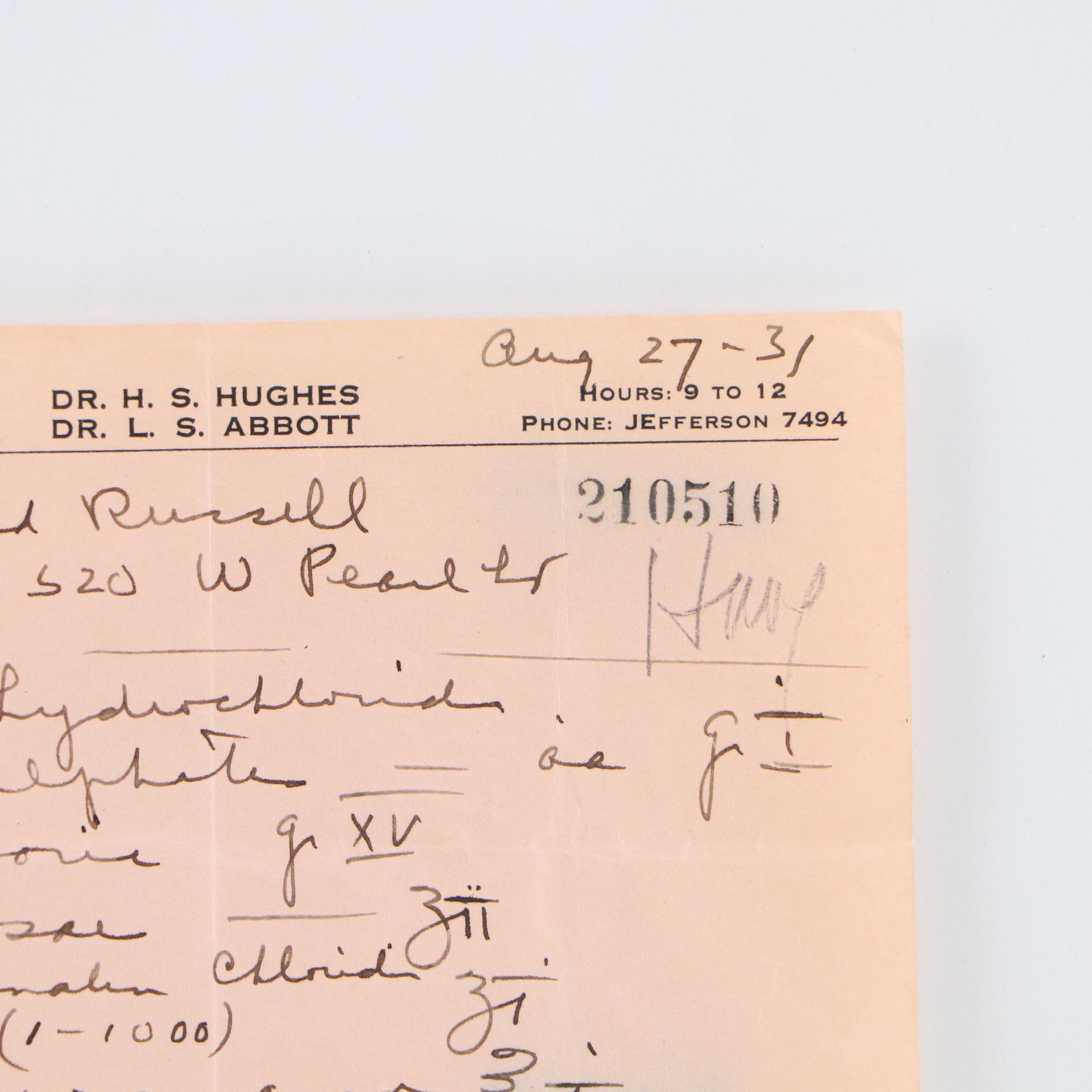 Prescription Form for Cocaine Hydrochloride, 1931
