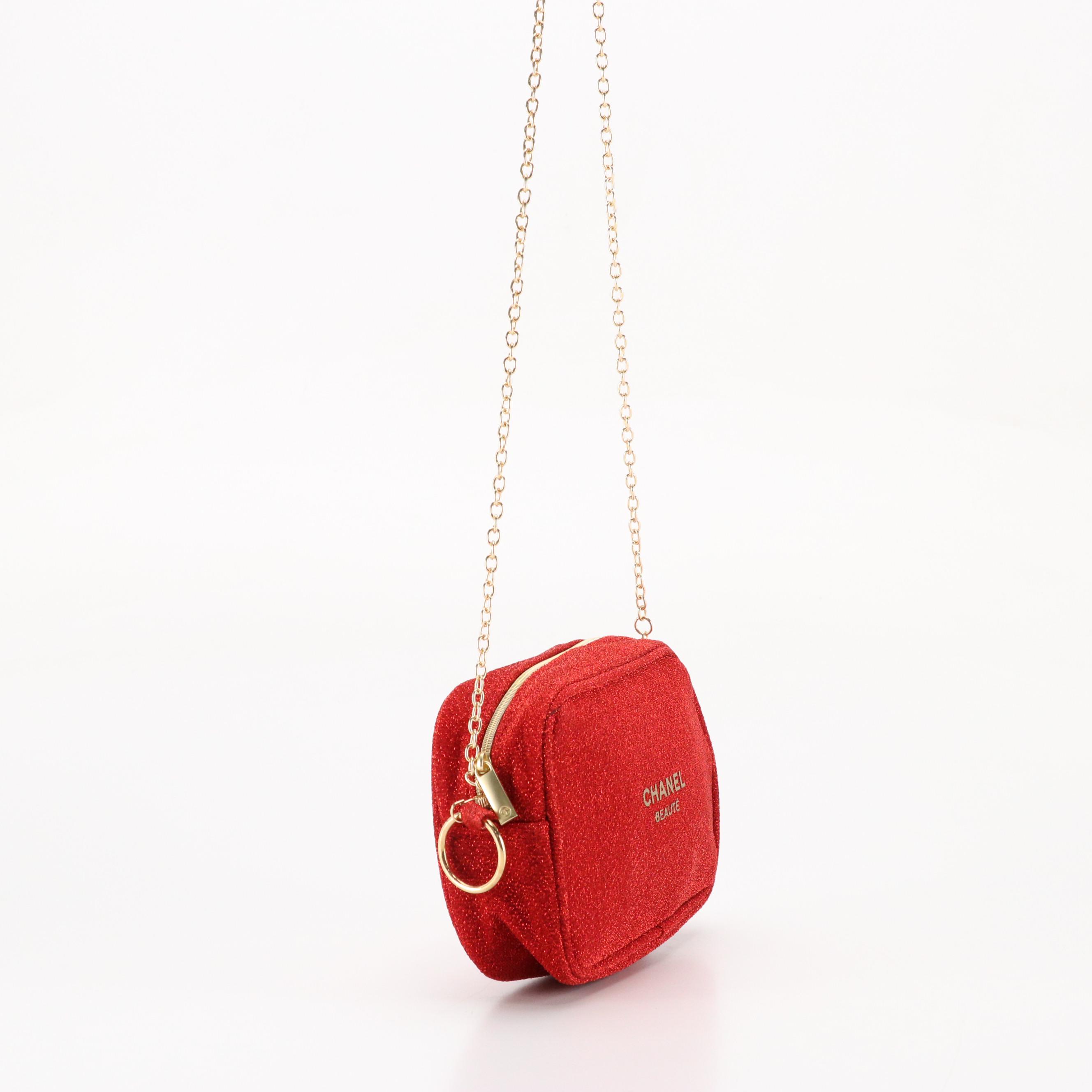Chanel Beauté Holiday Collection Promotional Zip Pouch with Chain Strap