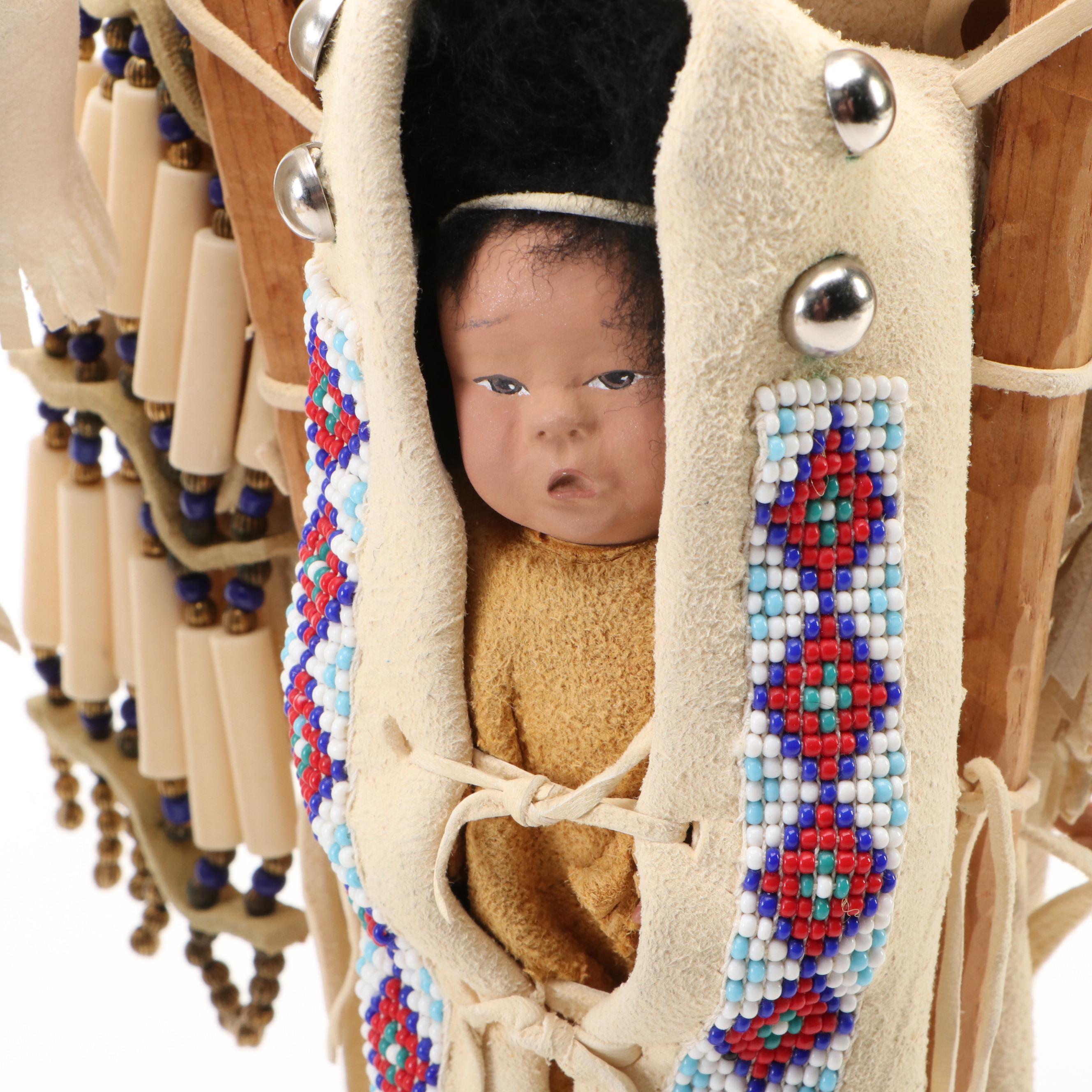 June Goodnow Sioux Bisque Dolls with Beaded Clothing, 20th Century