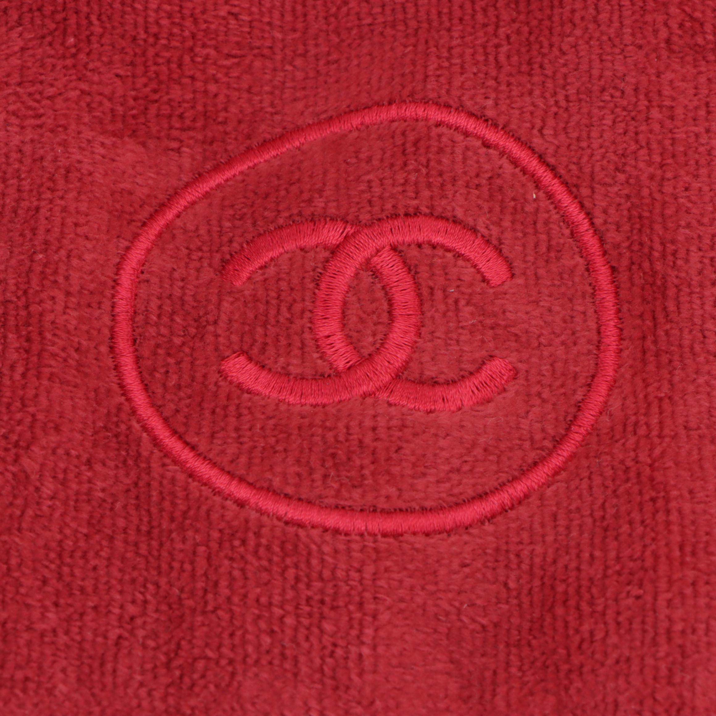 Chanel Beauté Hand Towel Set in Red Cotton, With Box
