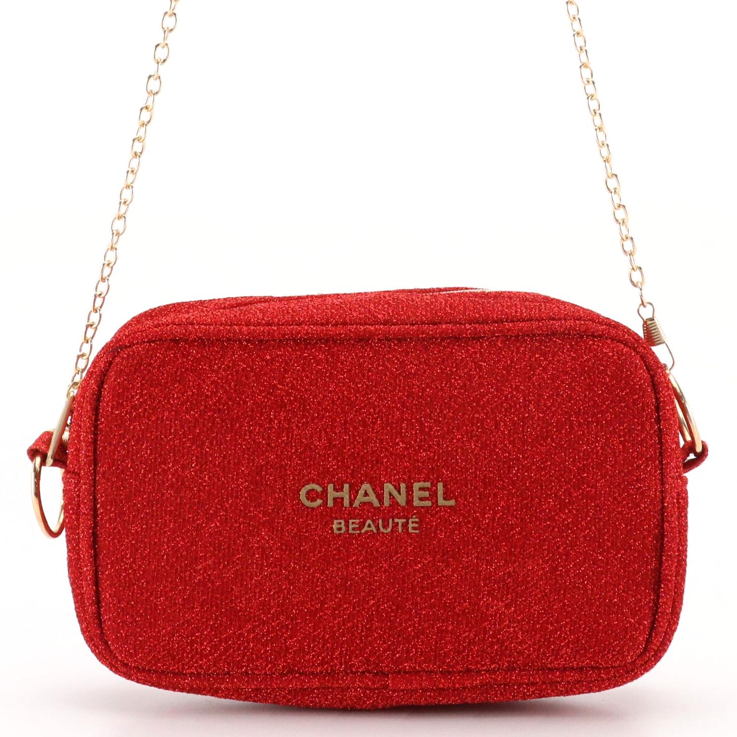 Chanel Beauté Holiday Collection Promotional Zip Pouch with Chain Strap