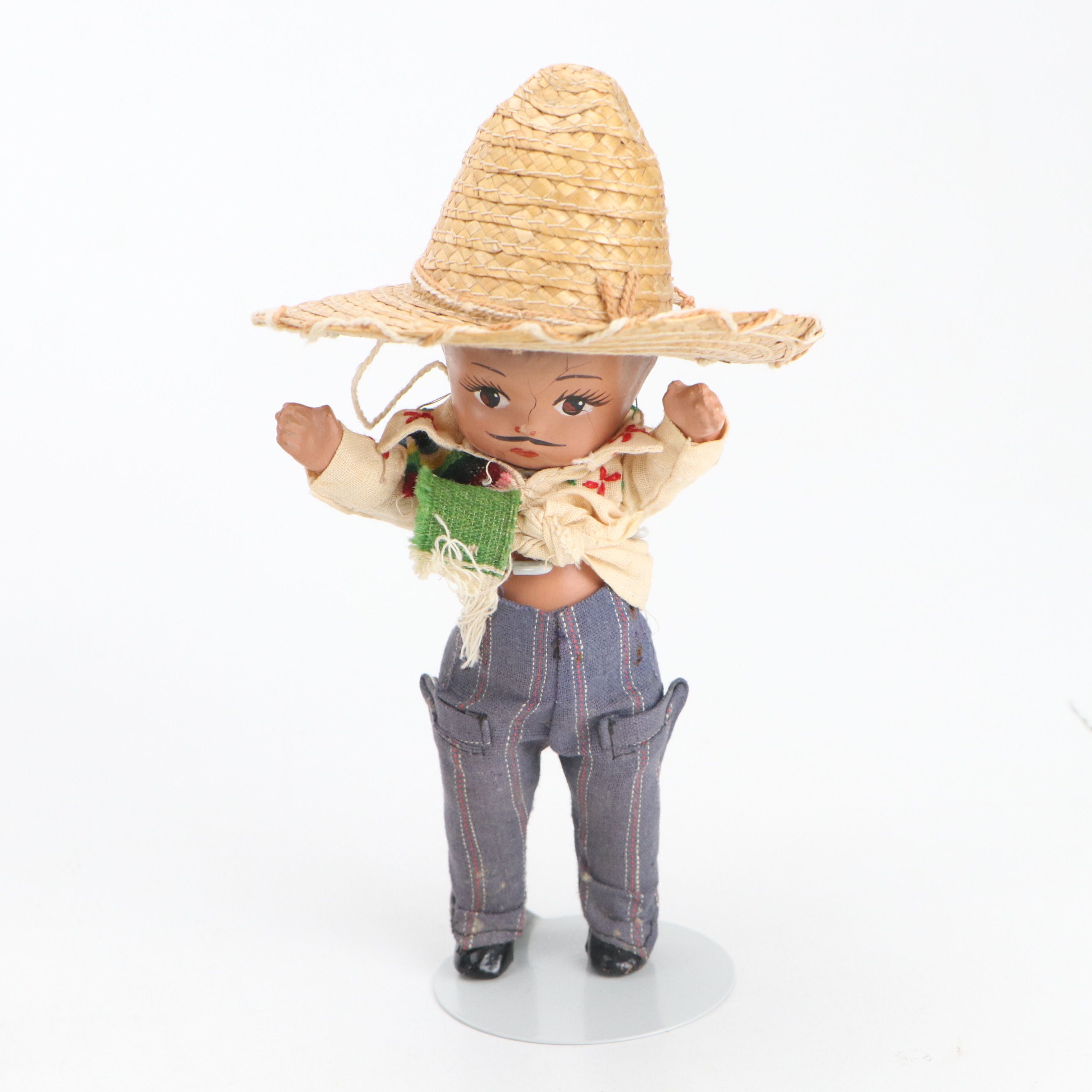 Joao Perotti Felted Brazilian Doll with Other Peruvian and Mexican Dolls