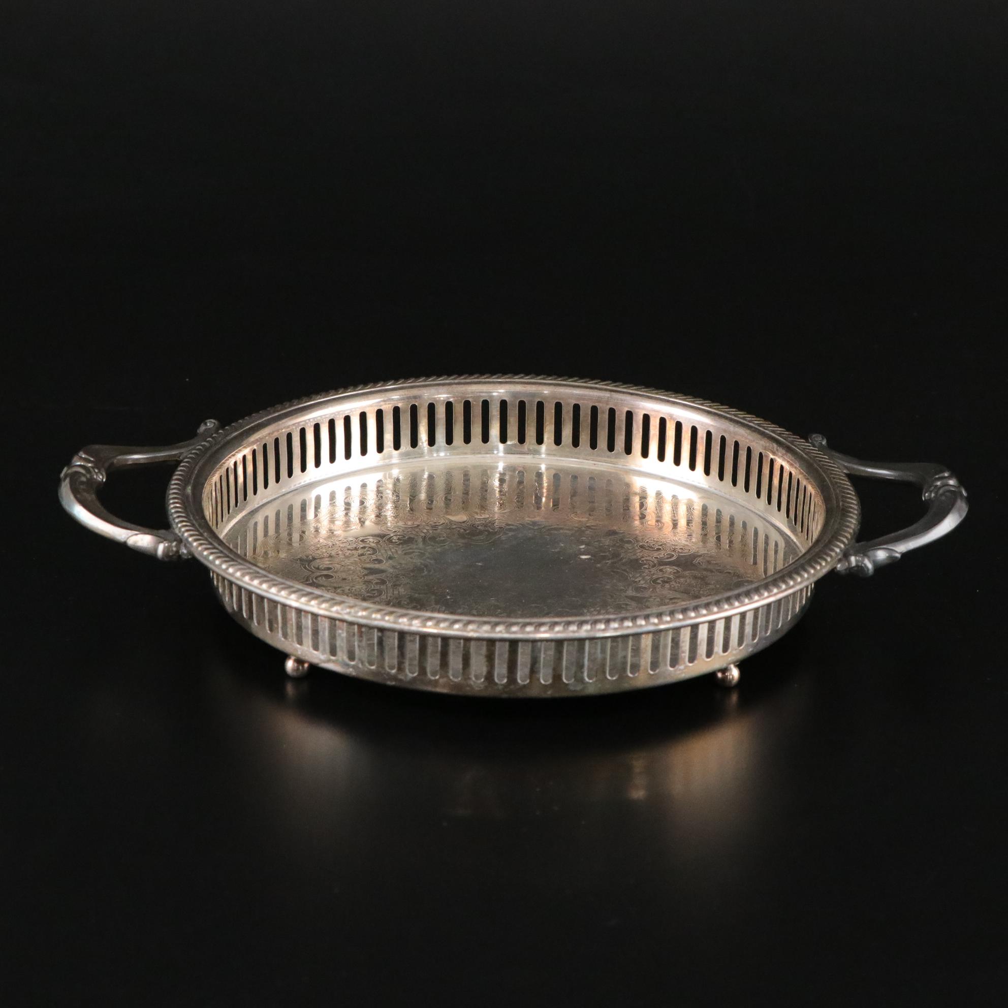 Filigree Silver Plate Collection Includes William Rogers Bottle Coaster