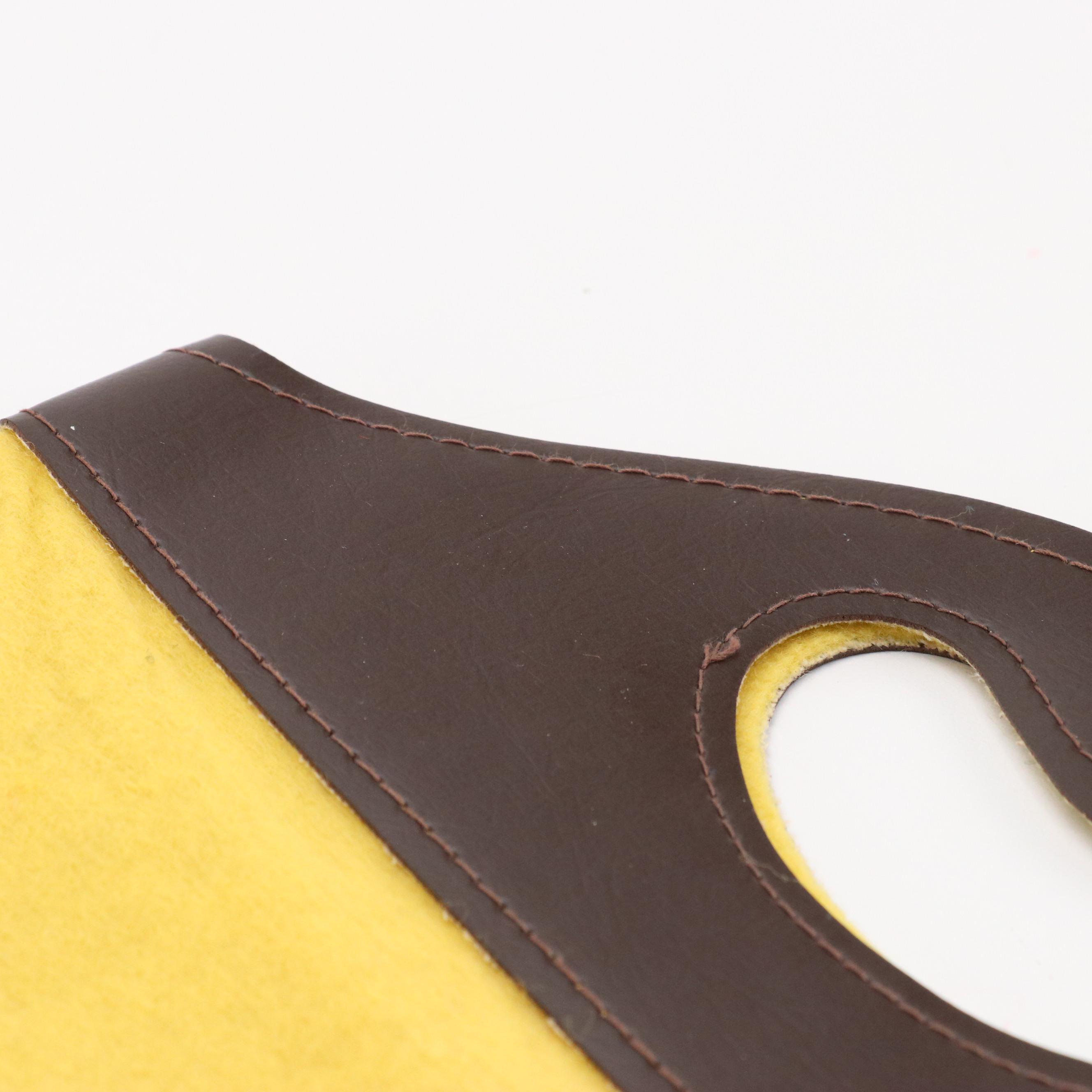 Vintage Gucci Vertical Shopper Totes/Shoe Bags in Orange & Yellow Wool Blend