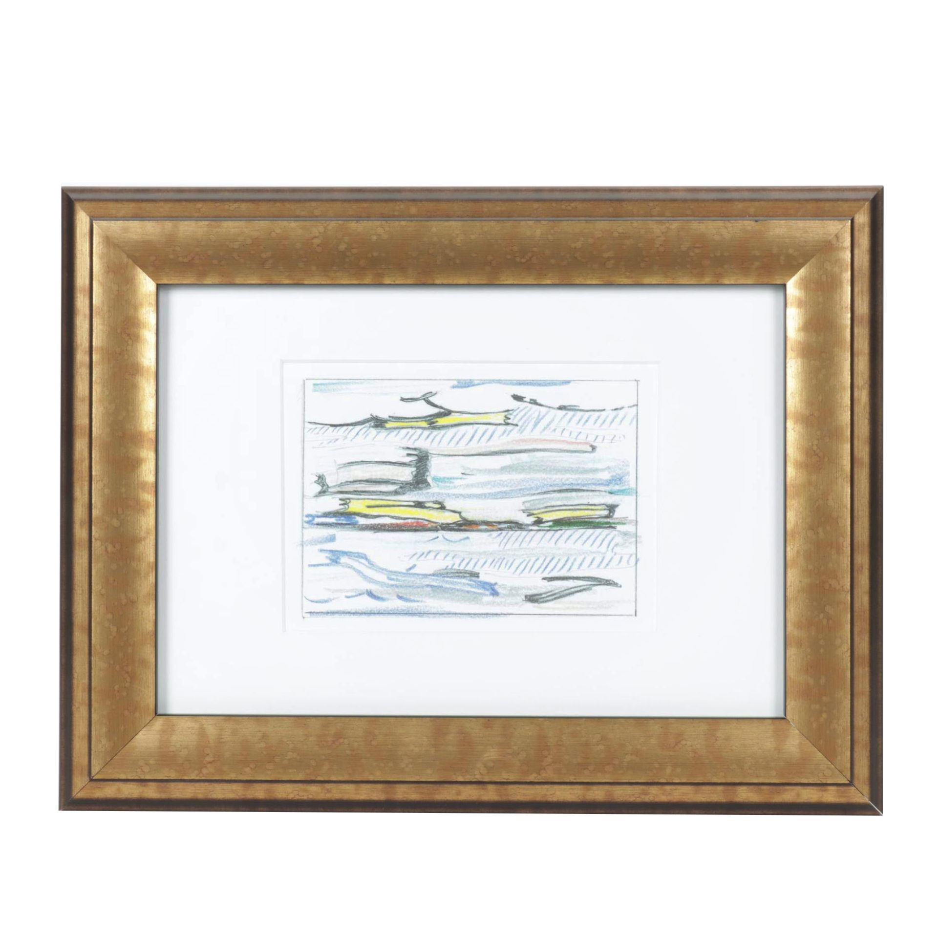 Offset Lithograph "Seascape" After Roy Lichtenstein, 1980s