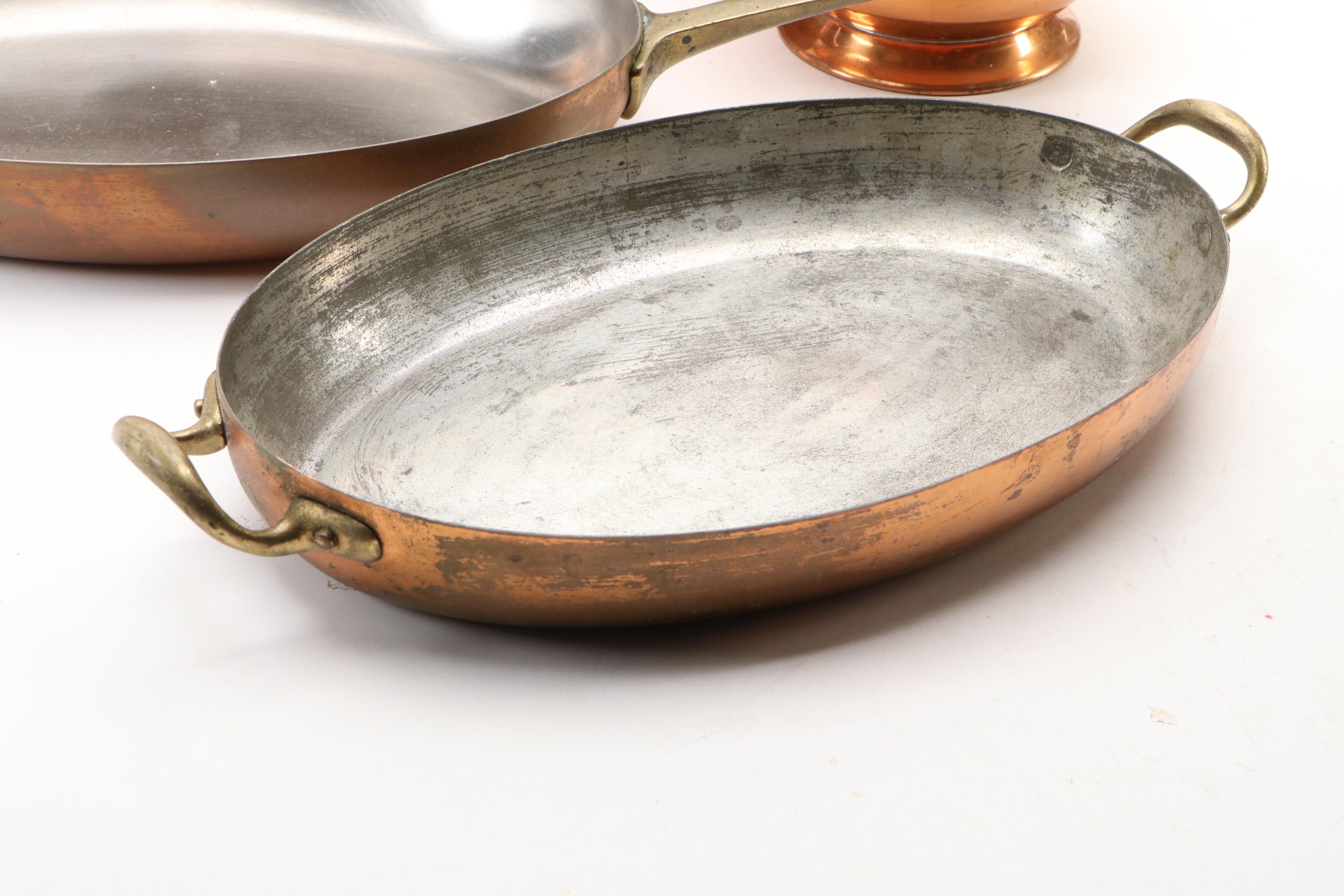 Paul Revere Copper Finish Pan with Other Cookware and Bowls