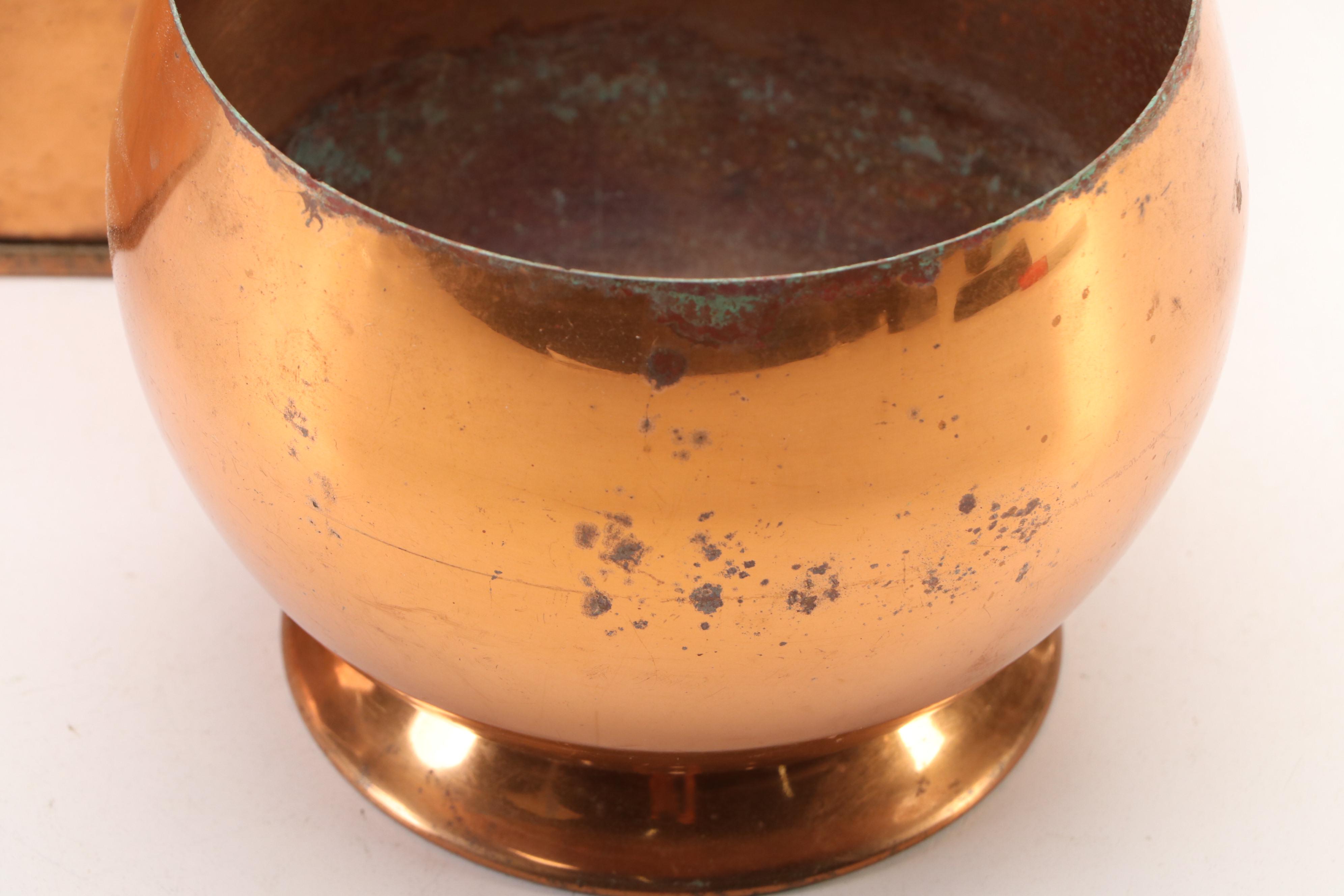 Paul Revere Copper Finish Pan with Other Cookware and Bowls