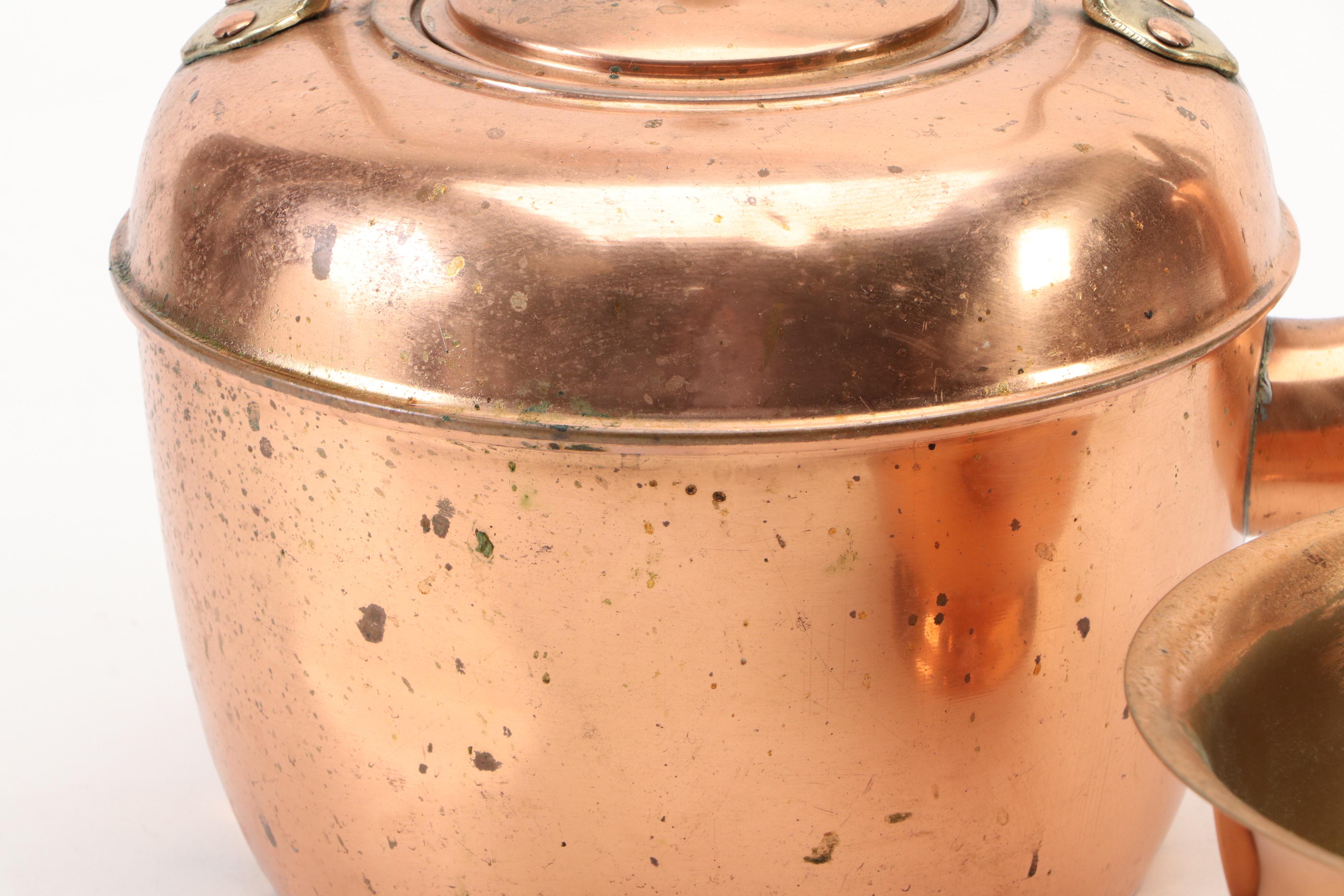 Paul Revere Copper Finish Pan with Other Cookware and Bowls