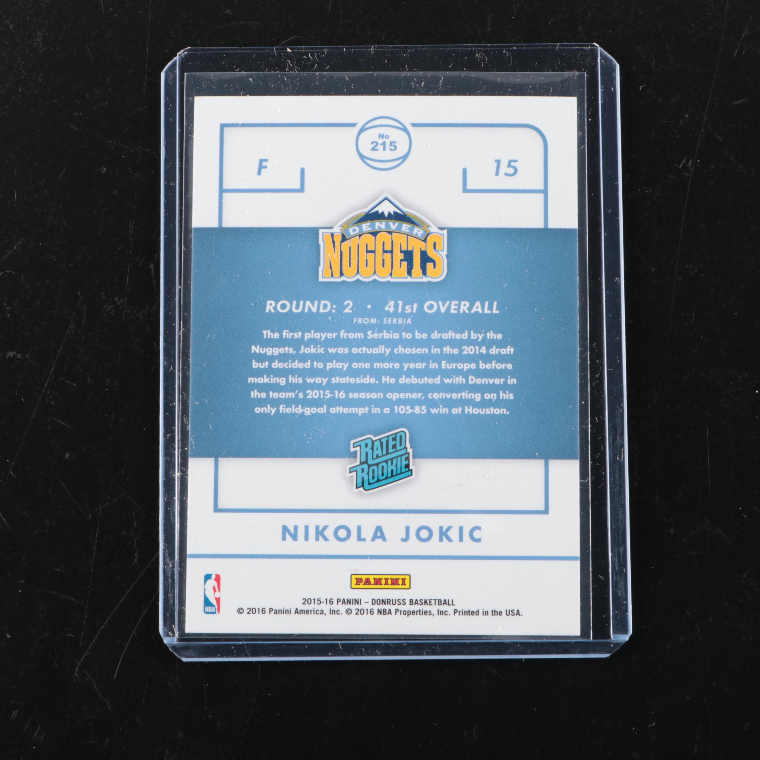2015-16 Donruss Nikola Jokić Denver Nuggets Rated Rookie Basketball Card