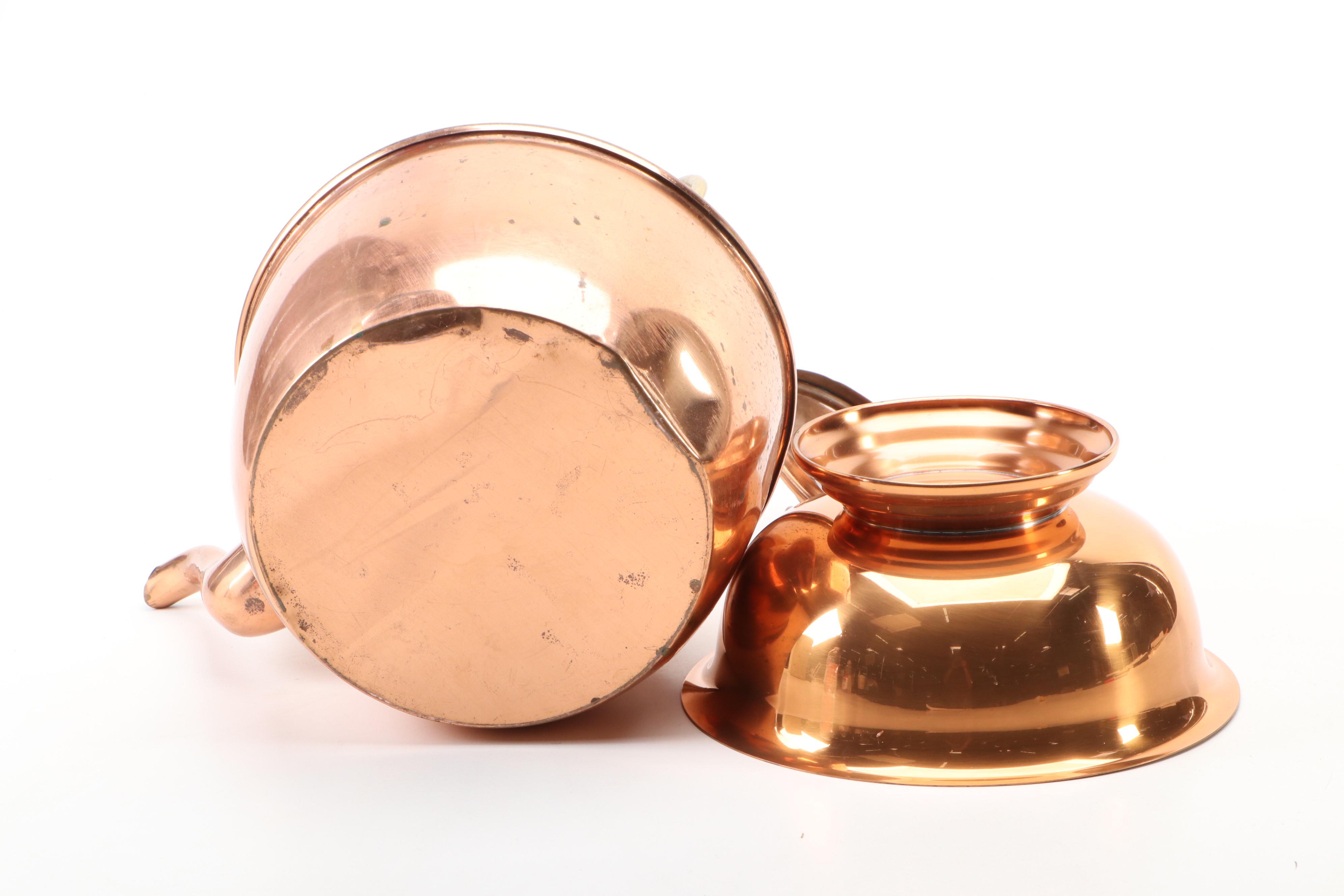 Paul Revere Copper Finish Pan with Other Cookware and Bowls