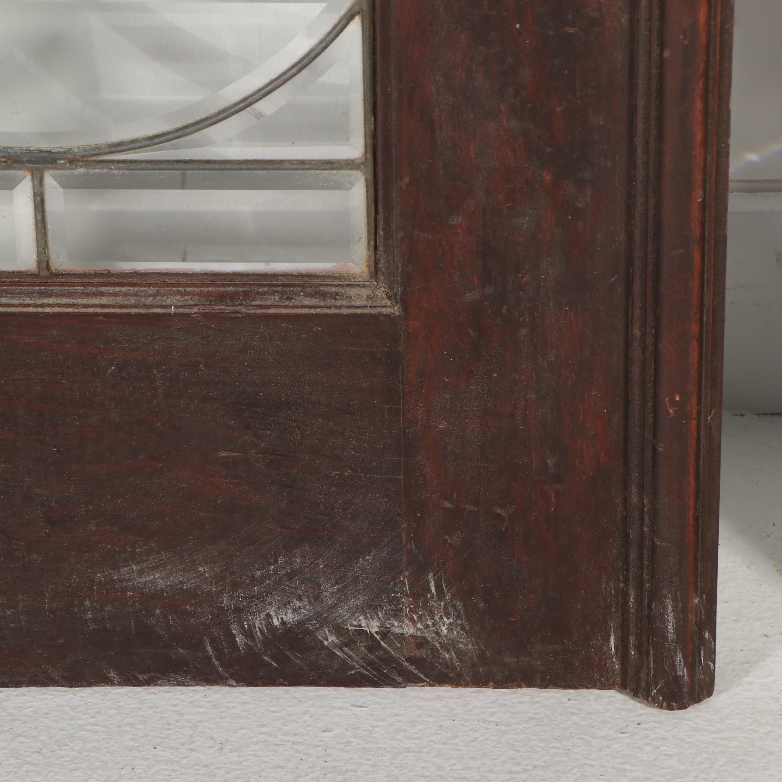 Arts & Crafts Wood and Beveled Glass Door, Early 20th Century