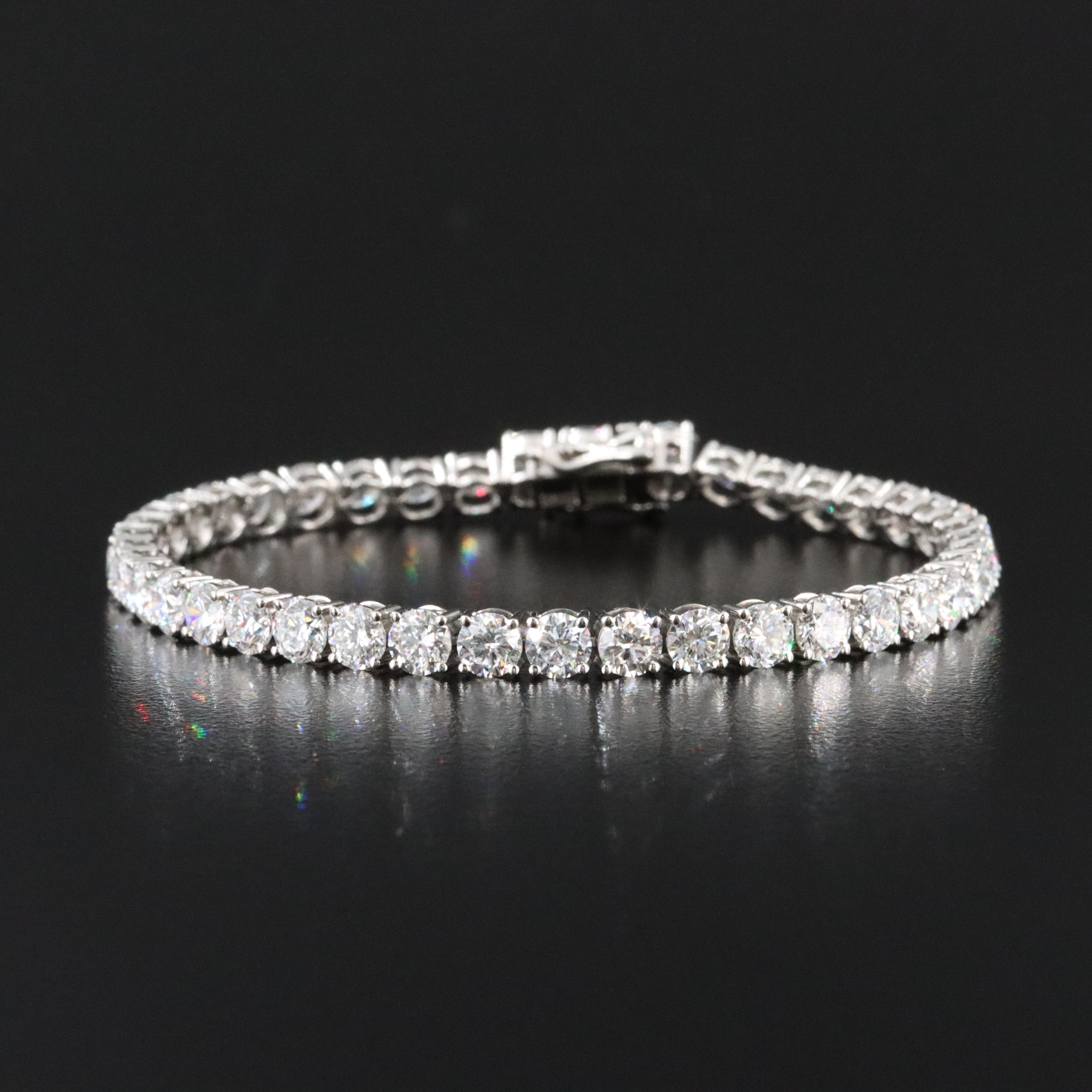 Platinum 12.57 CTW Lab Grown Diamond Line Bracelet