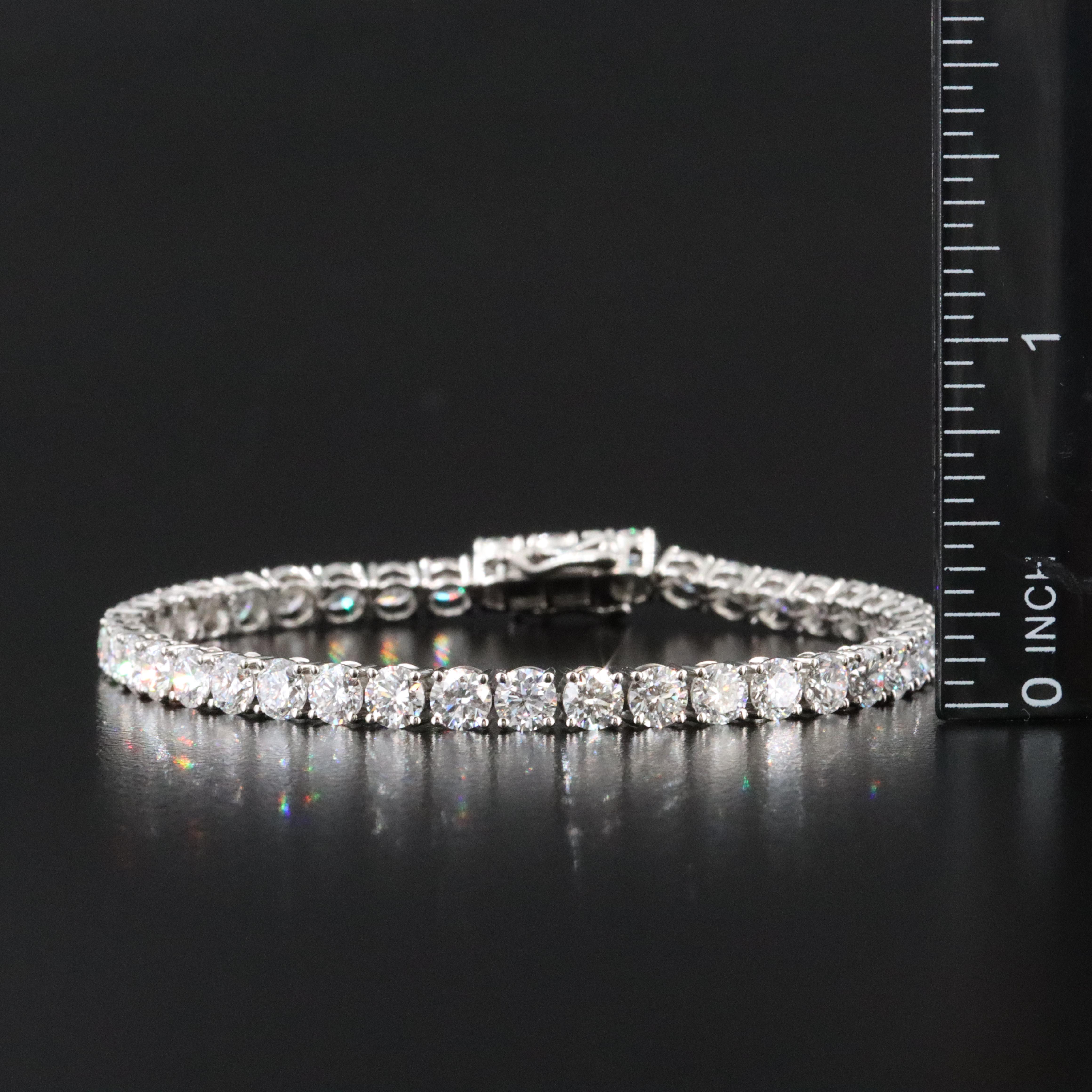 Platinum 12.57 CTW Lab Grown Diamond Line Bracelet