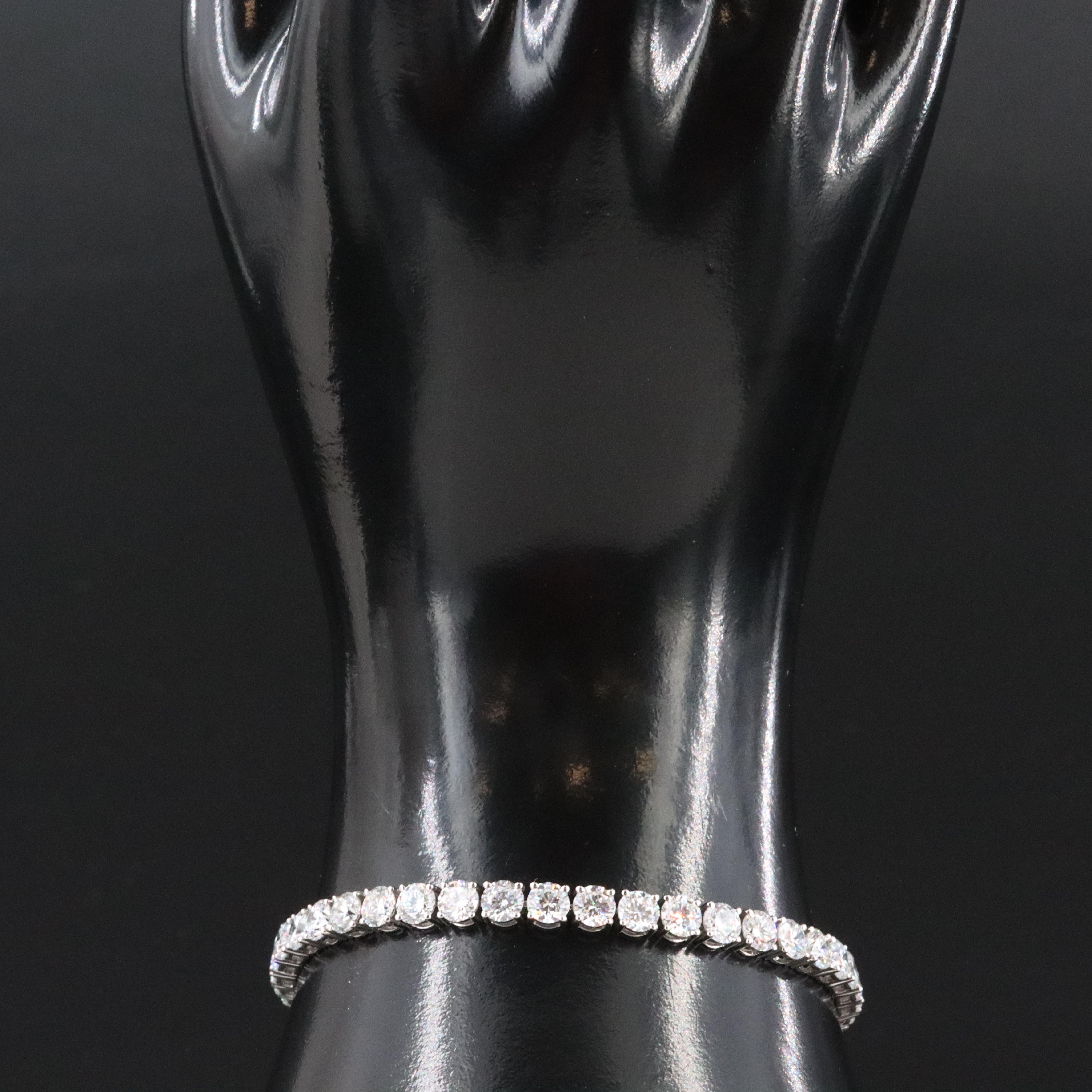 Platinum 12.57 CTW Lab Grown Diamond Line Bracelet