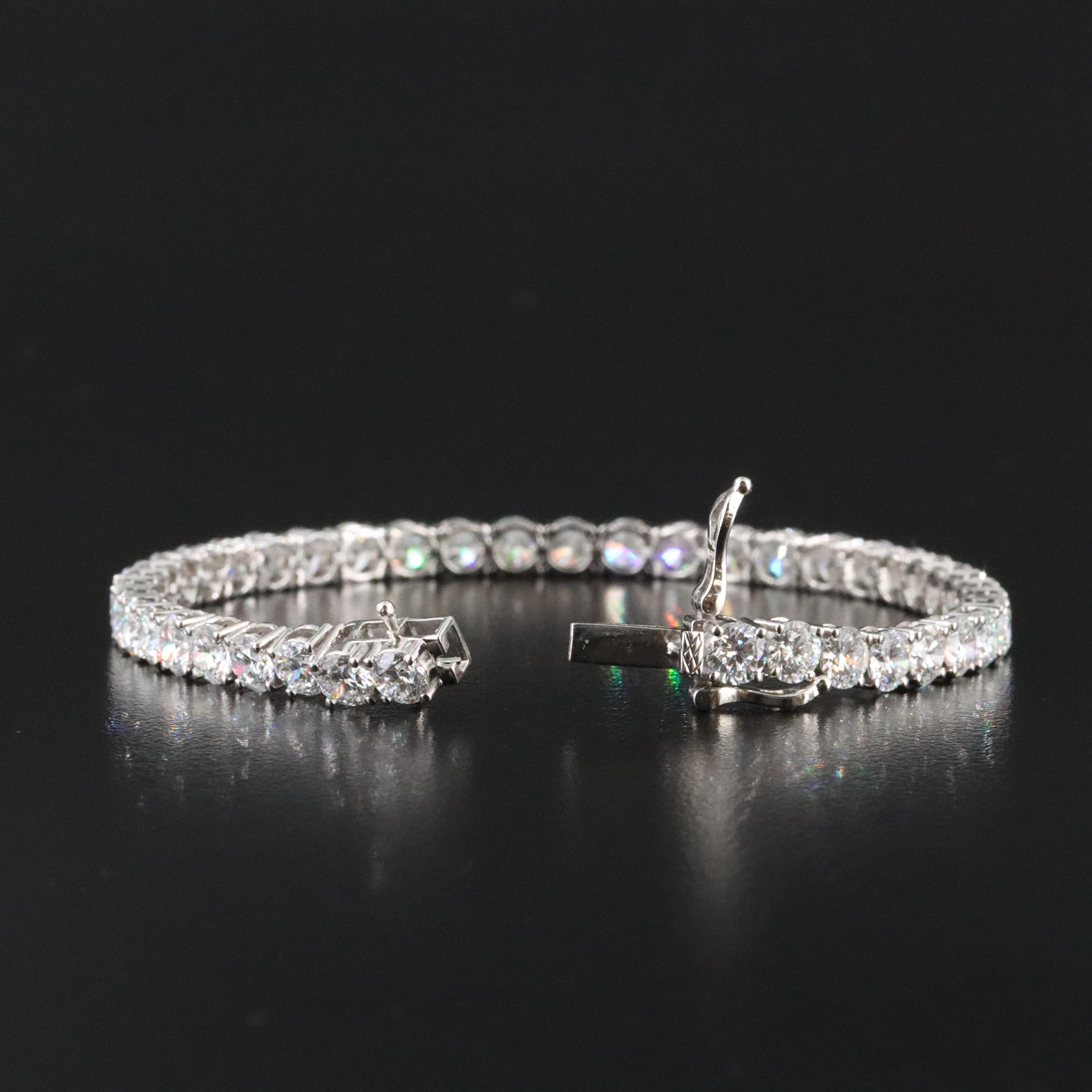 Platinum 12.57 CTW Lab Grown Diamond Line Bracelet