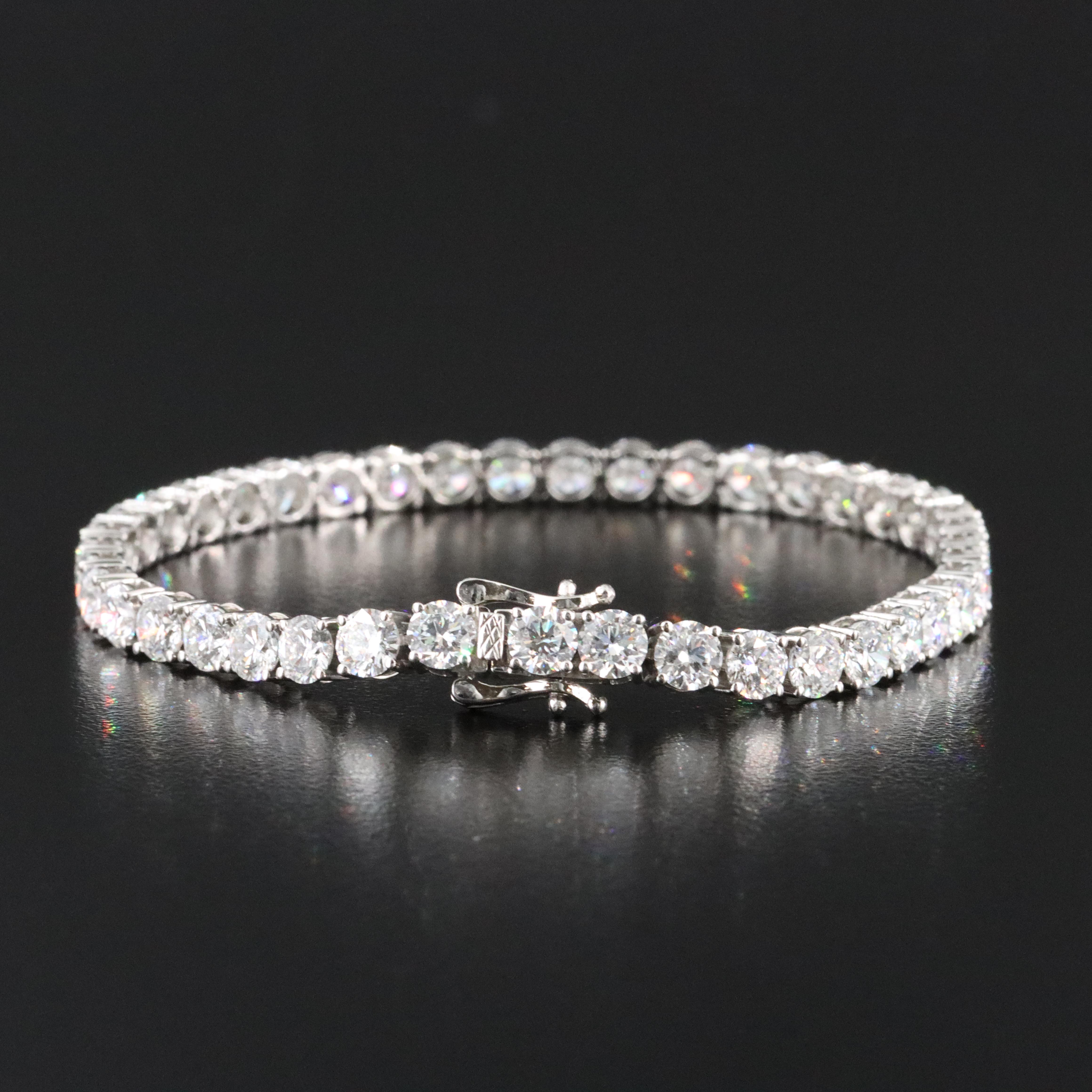 Platinum 12.57 CTW Lab Grown Diamond Line Bracelet