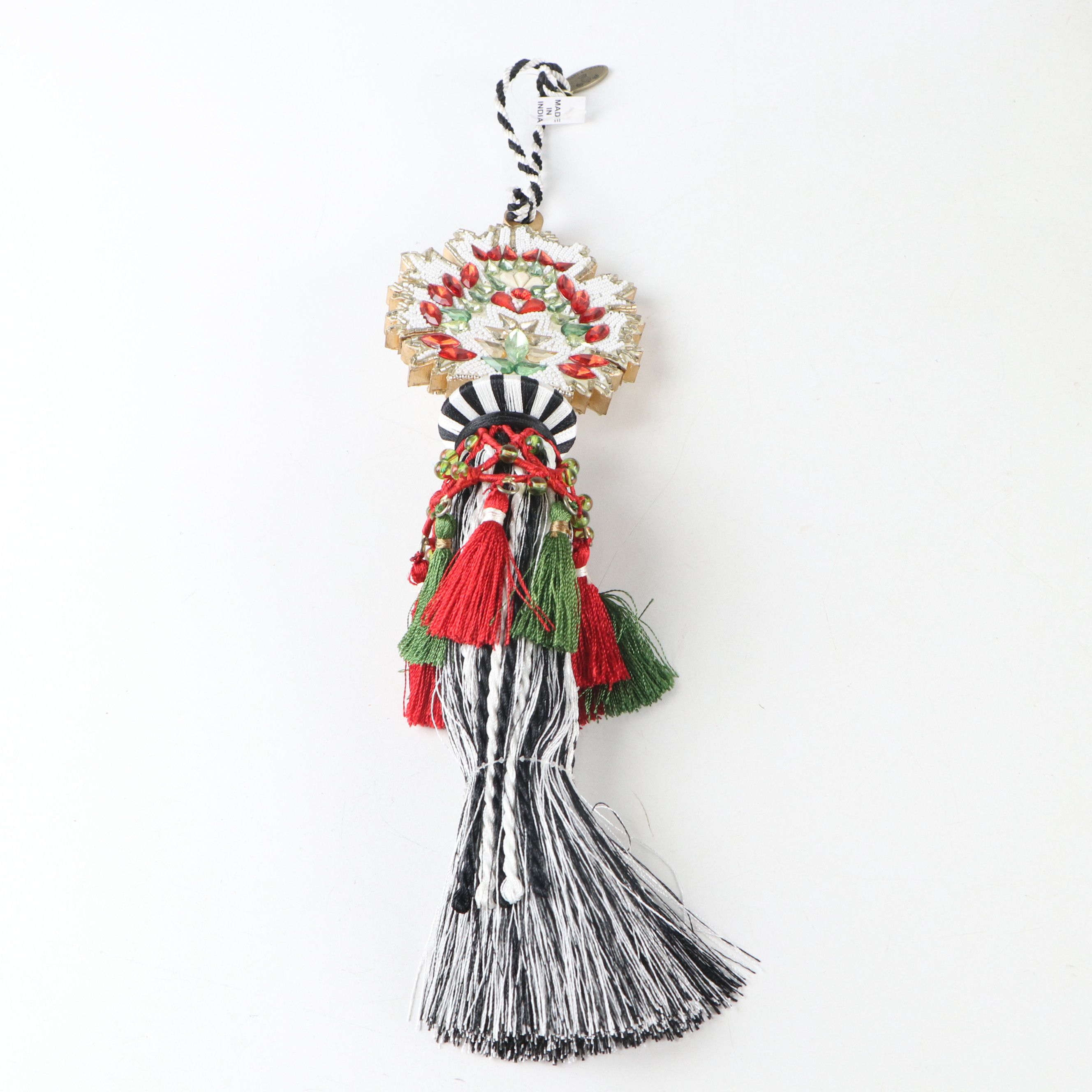 MacKenzie-Childs Tote Bag, "Flower Market Reflections" Carriage Clock and Tassel