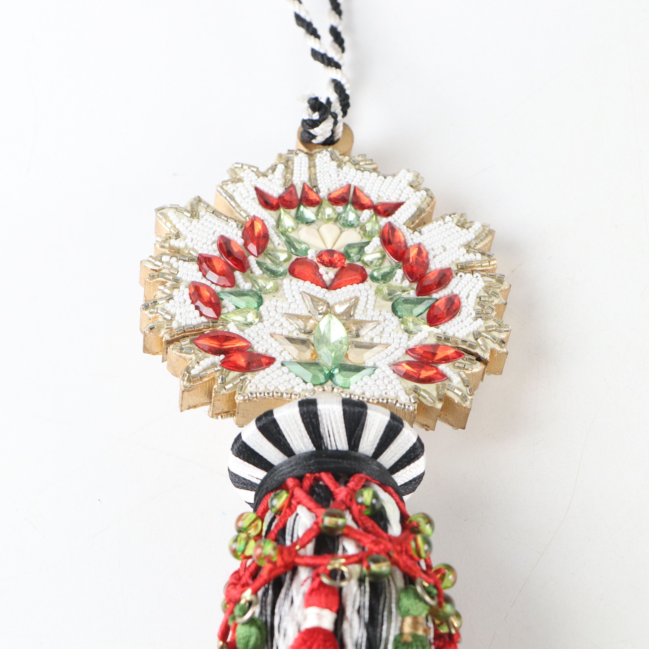 MacKenzie-Childs Tote Bag, "Flower Market Reflections" Carriage Clock and Tassel