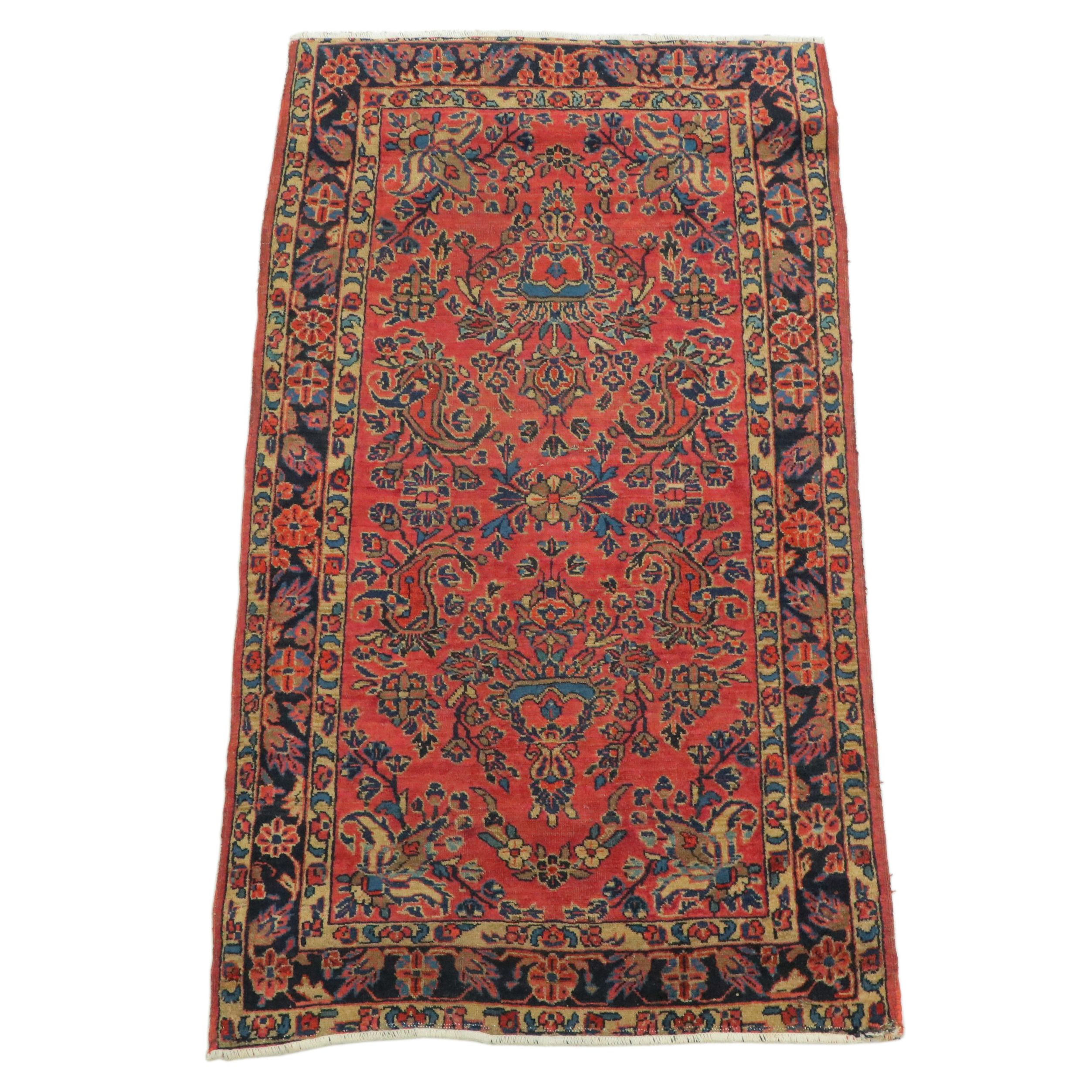 2'8 x 4'9 Hand-Knotted Persian Sarouk Accent Rug