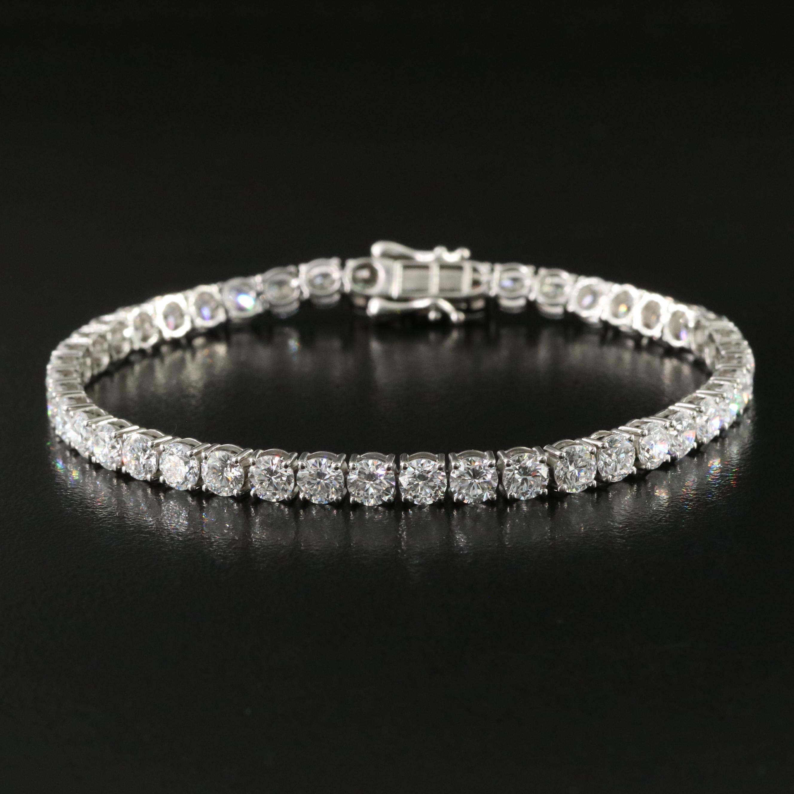Platinum 12.34 CTW Lab Grown Diamond Line Bracelet