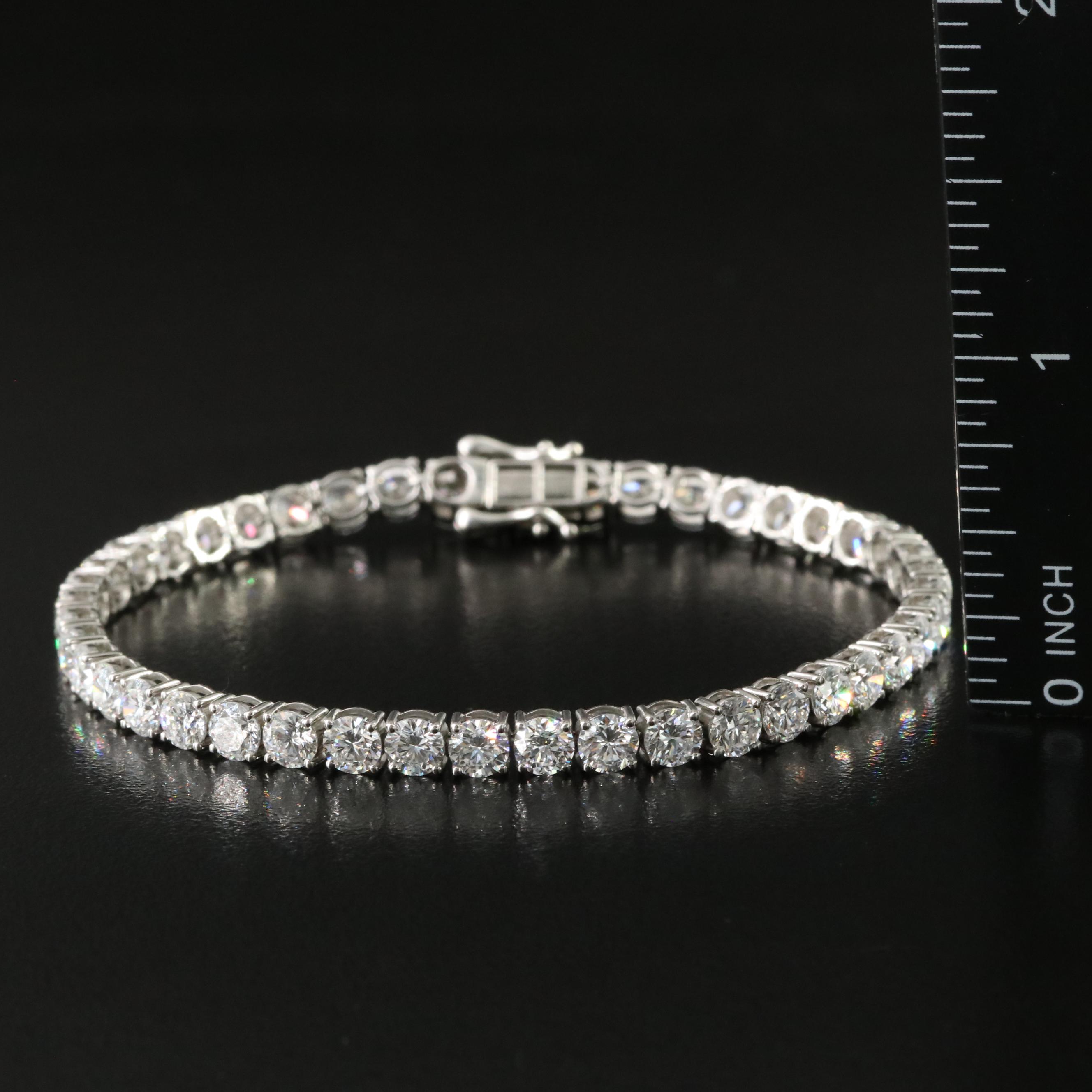 Platinum 12.34 CTW Lab Grown Diamond Line Bracelet