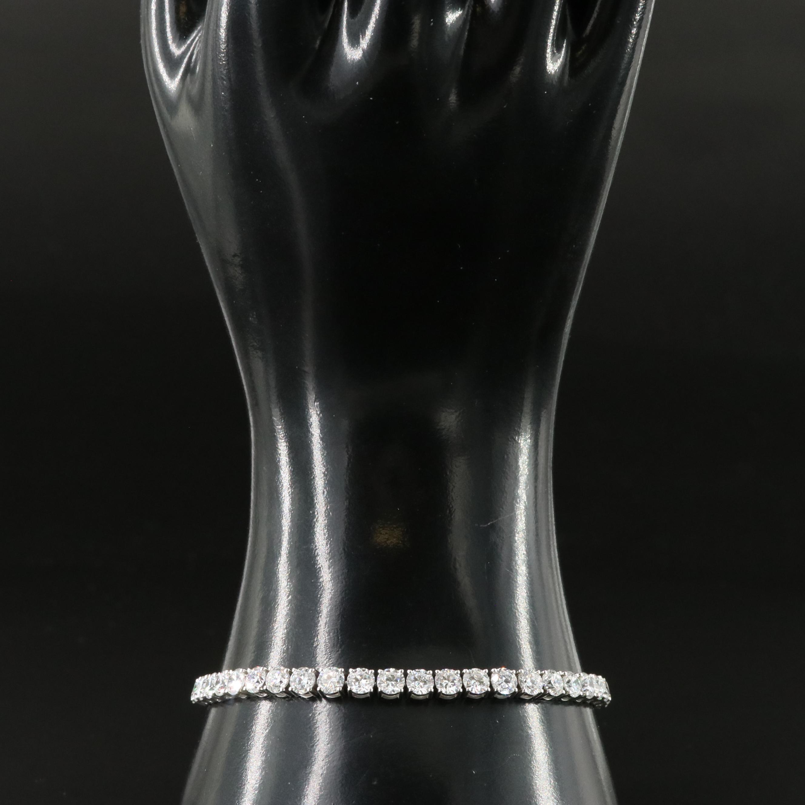 Platinum 12.34 CTW Lab Grown Diamond Line Bracelet