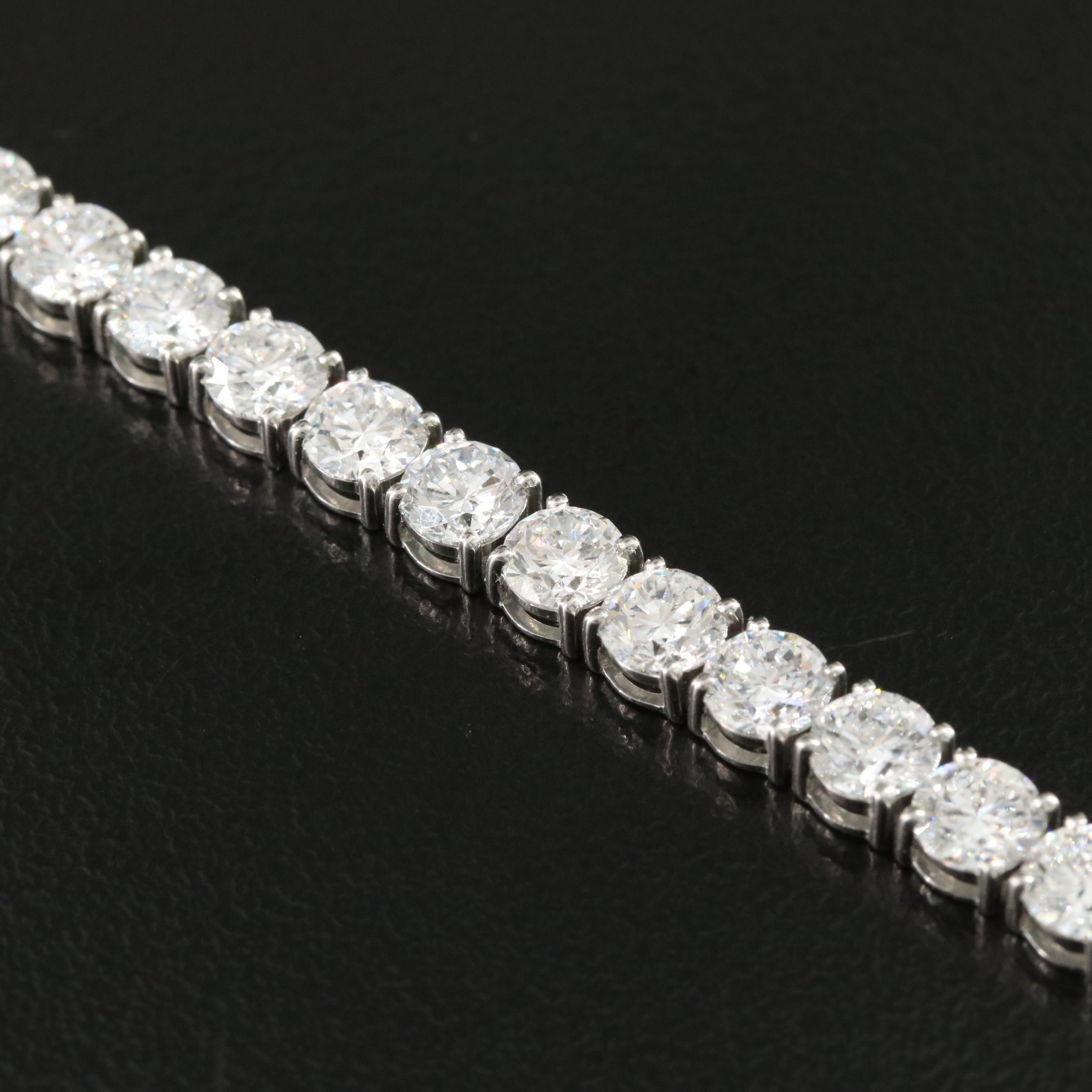 Platinum 12.34 CTW Lab Grown Diamond Line Bracelet