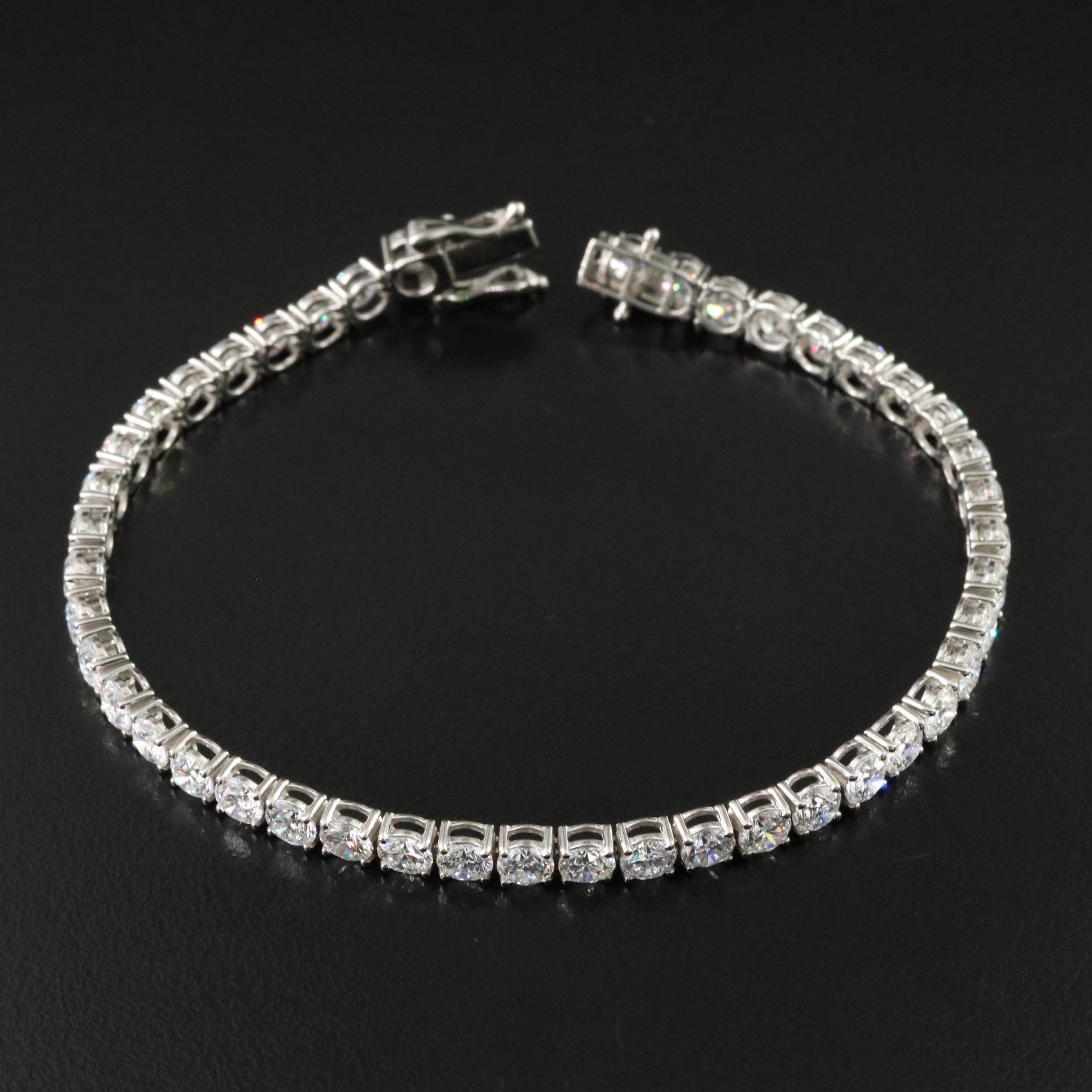 Platinum 12.34 CTW Lab Grown Diamond Line Bracelet