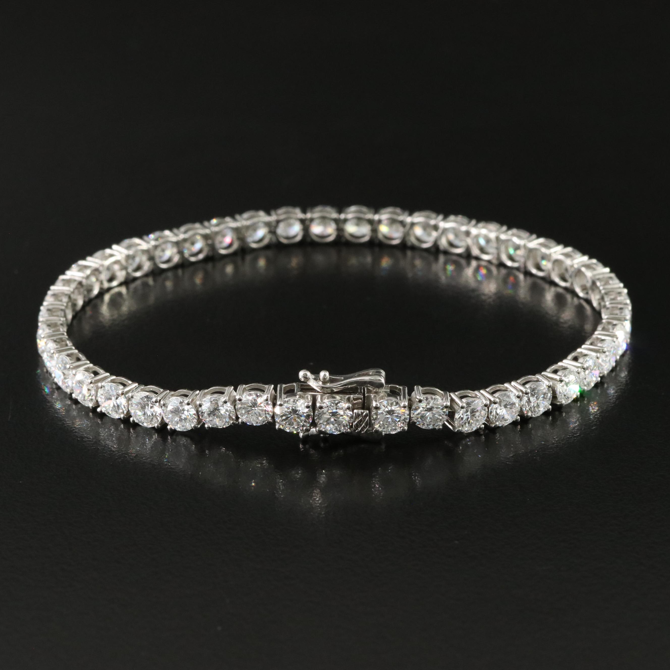 Platinum 12.34 CTW Lab Grown Diamond Line Bracelet