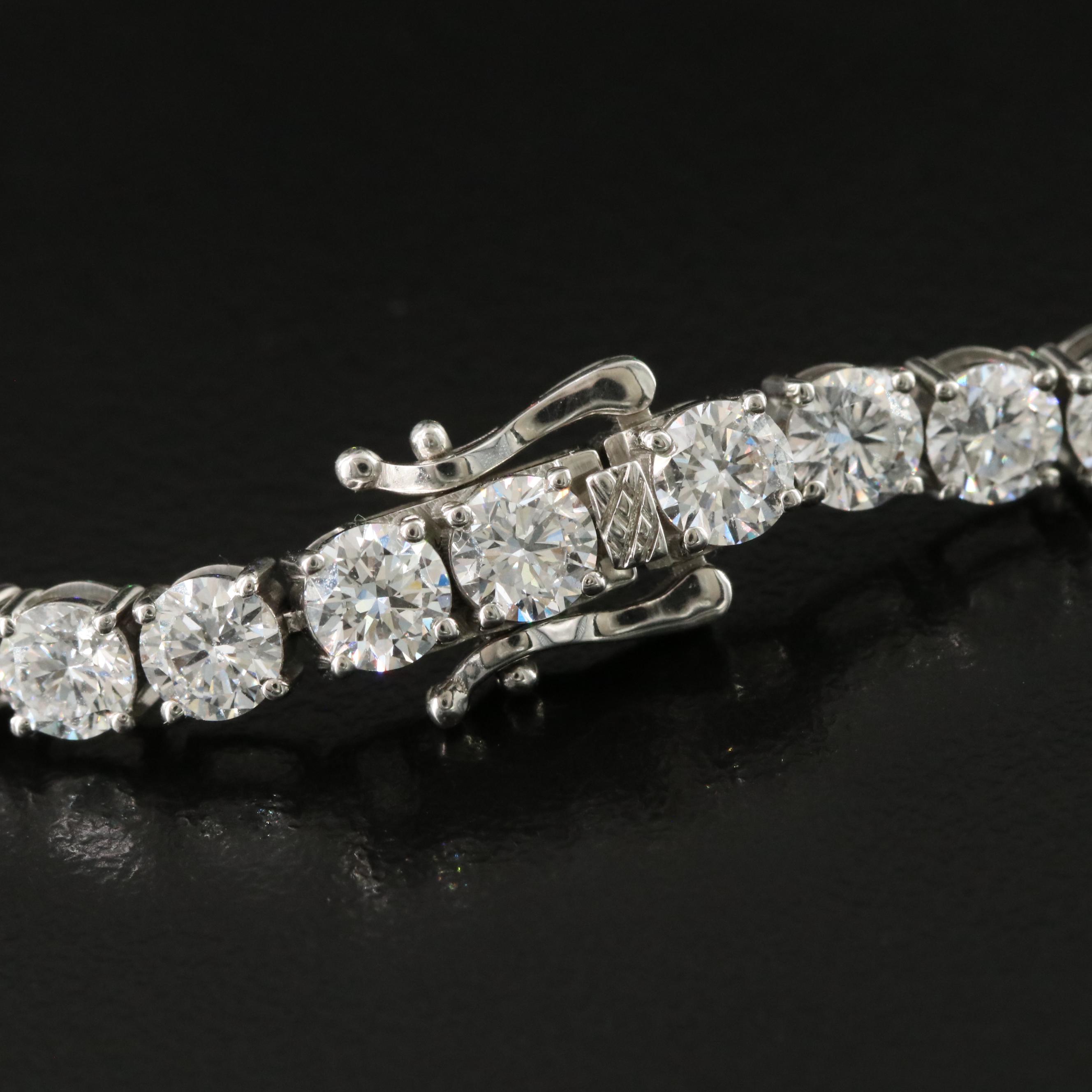 Platinum 12.34 CTW Lab Grown Diamond Line Bracelet