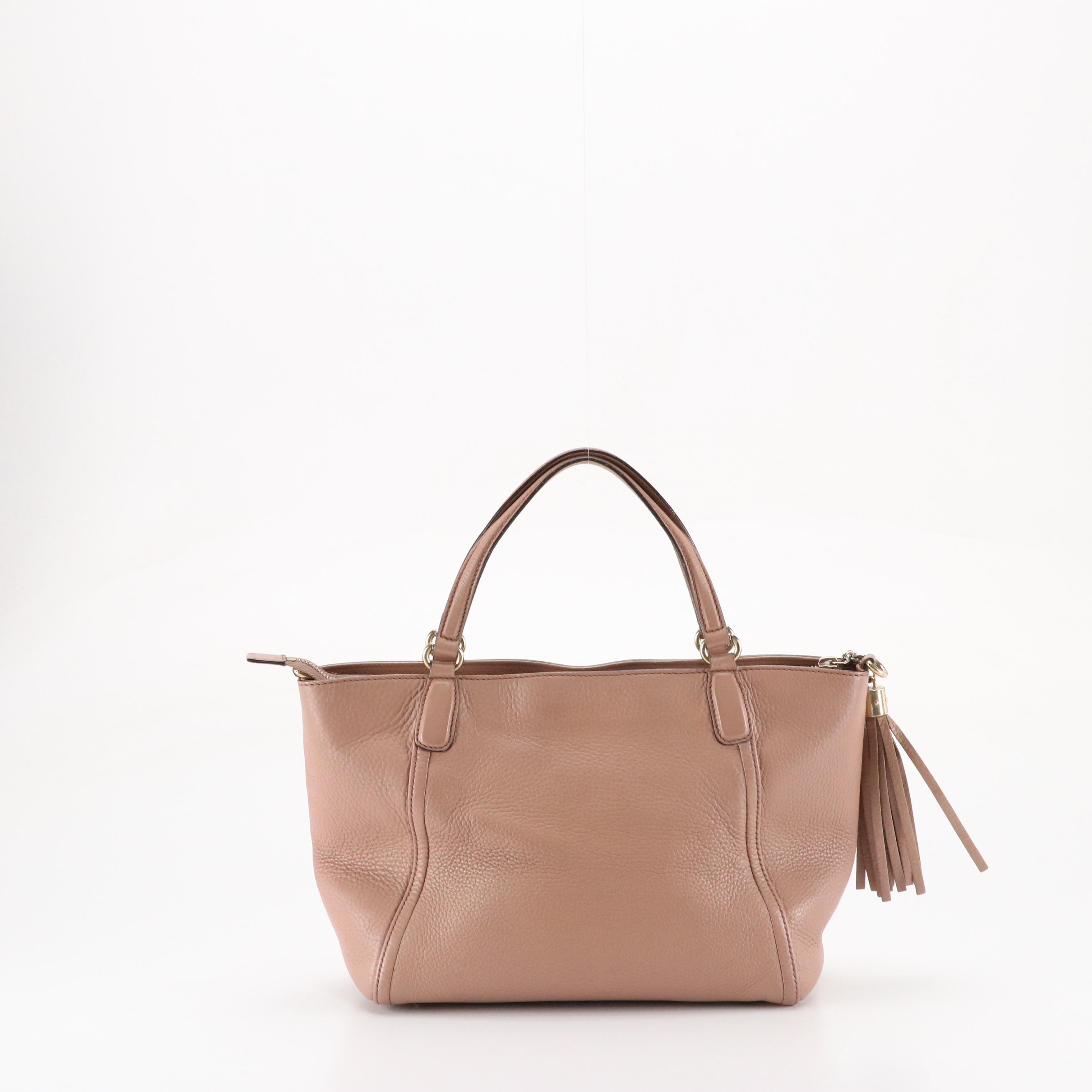Gucci Leather Small Soho Top Handle Two-Way Tote Bag with Tassel Zip