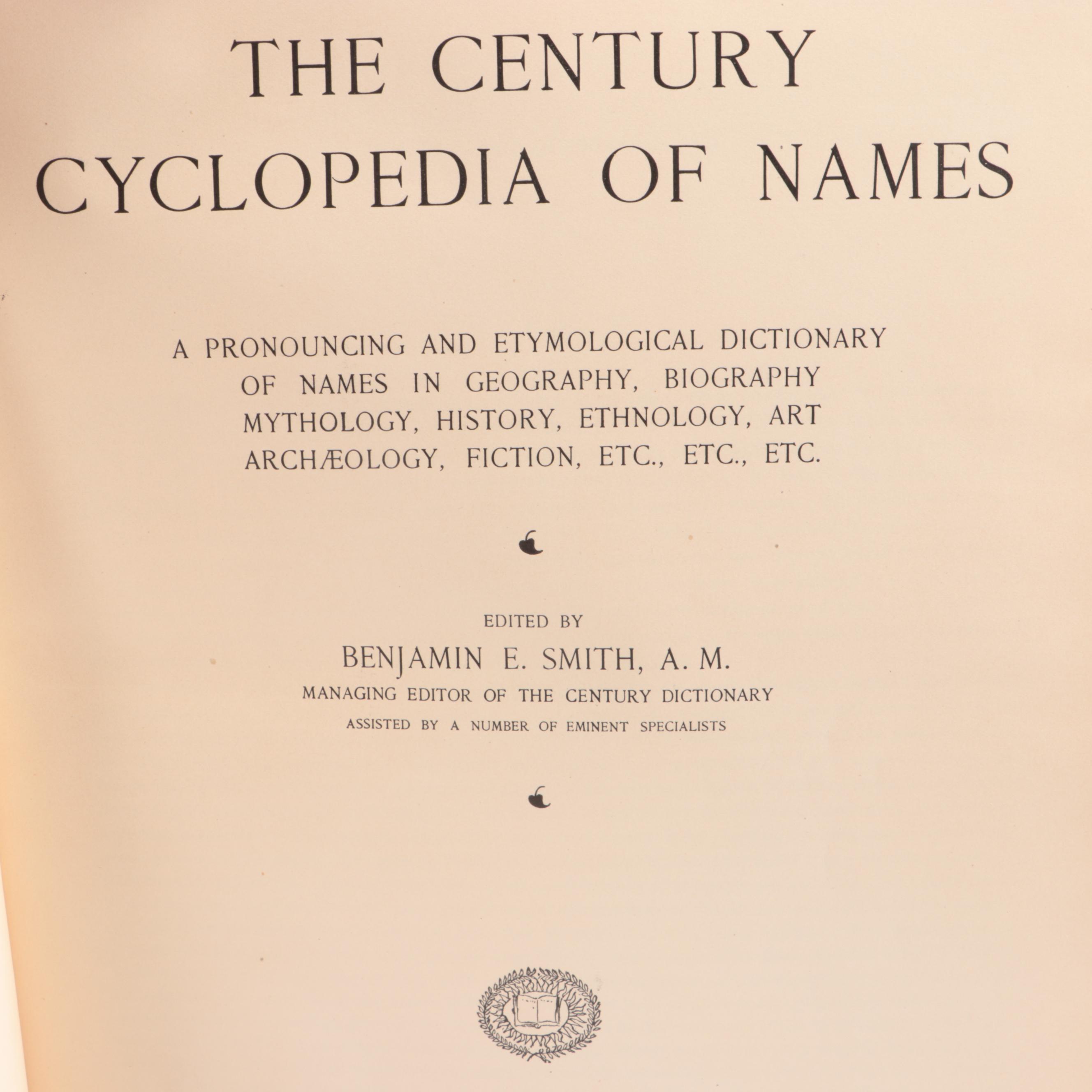 "The Century Cyclopedia of Names" with "The Century Dictionary" Vol. 1–6