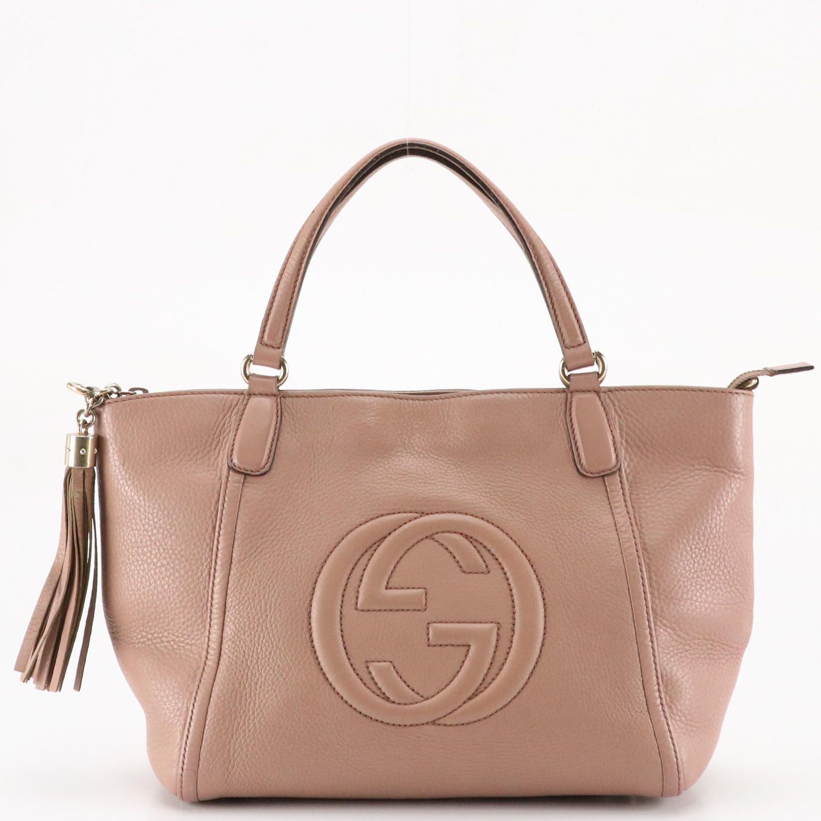 Gucci Leather Small Soho Top Handle Two-Way Tote Bag with Tassel Zip