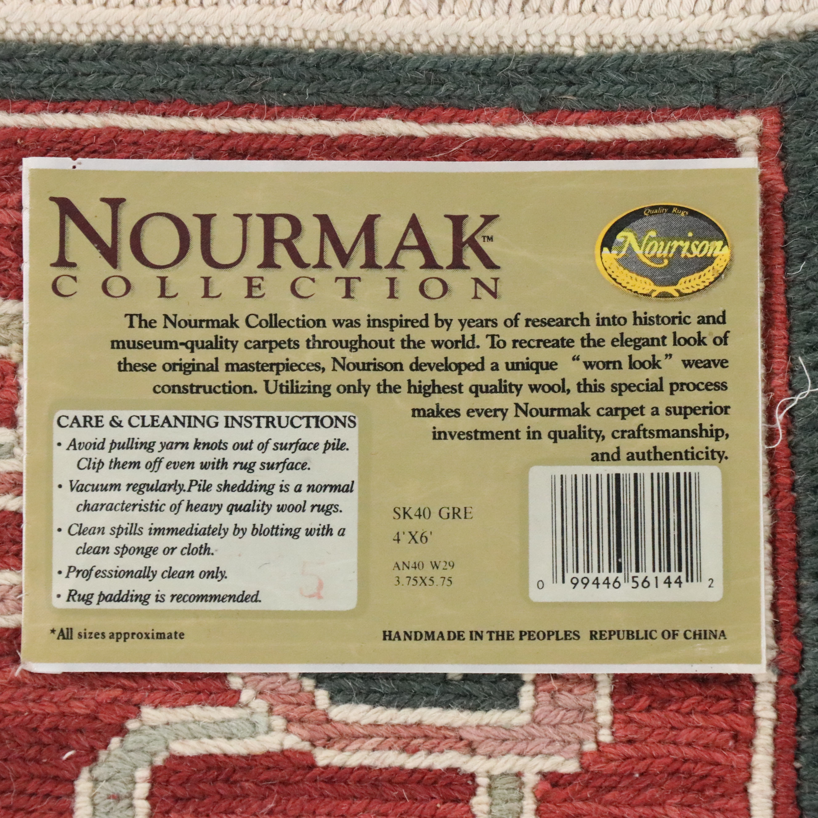 3'10 x 6'1 Handwoven Nourison Nourmak Collection Area Rug