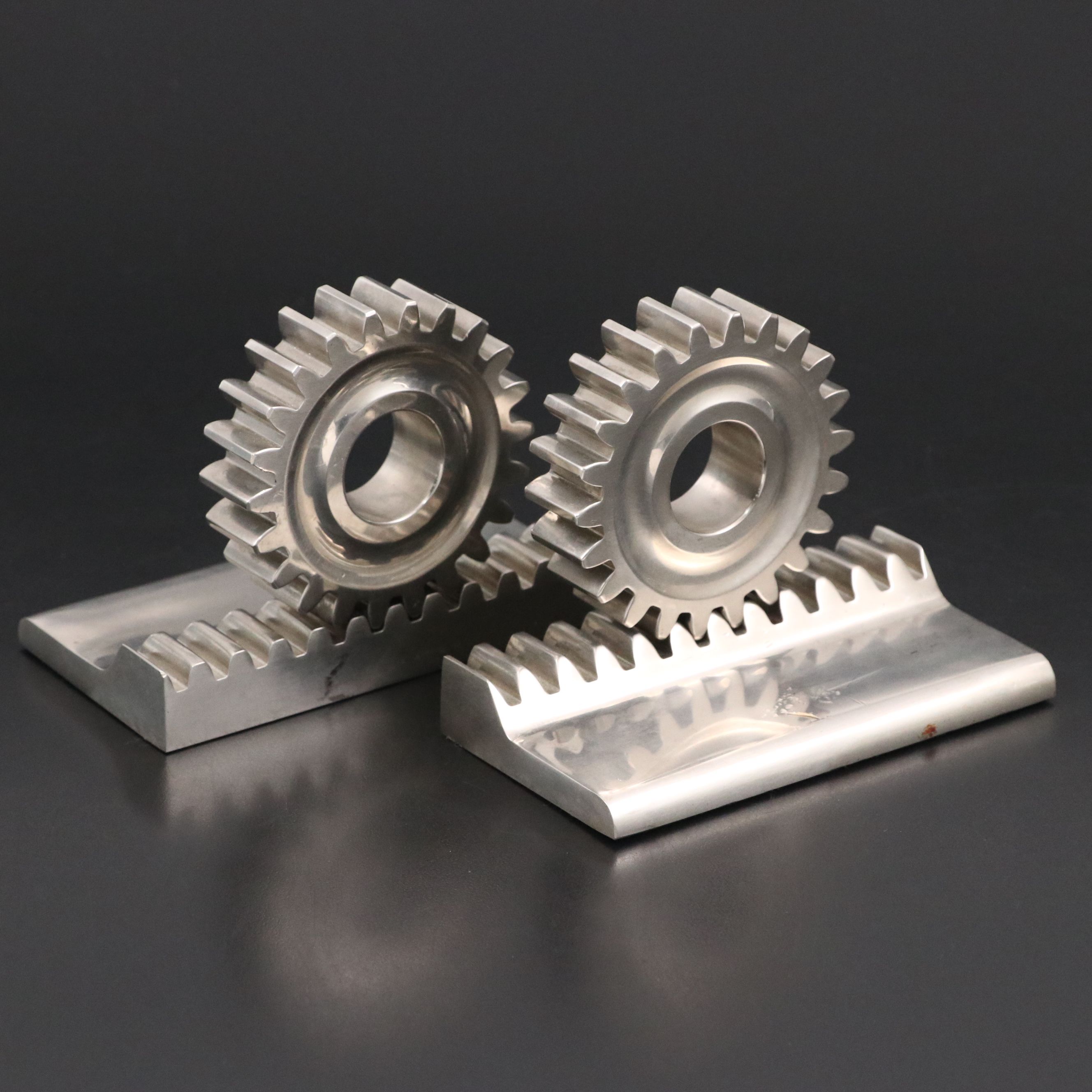 Vintage Ralph Lauren Steel Gear Bookends