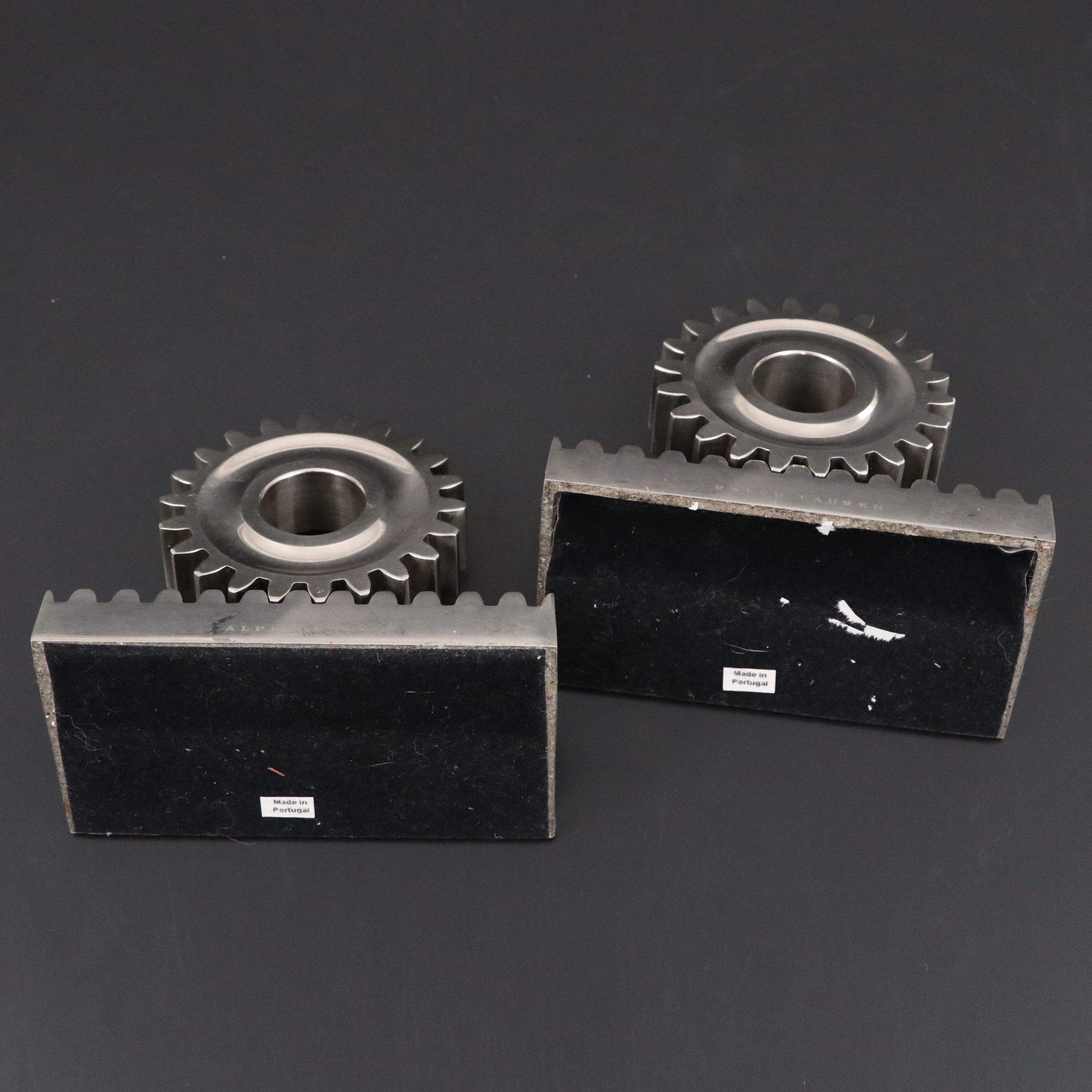 Vintage Ralph Lauren Steel Gear Bookends