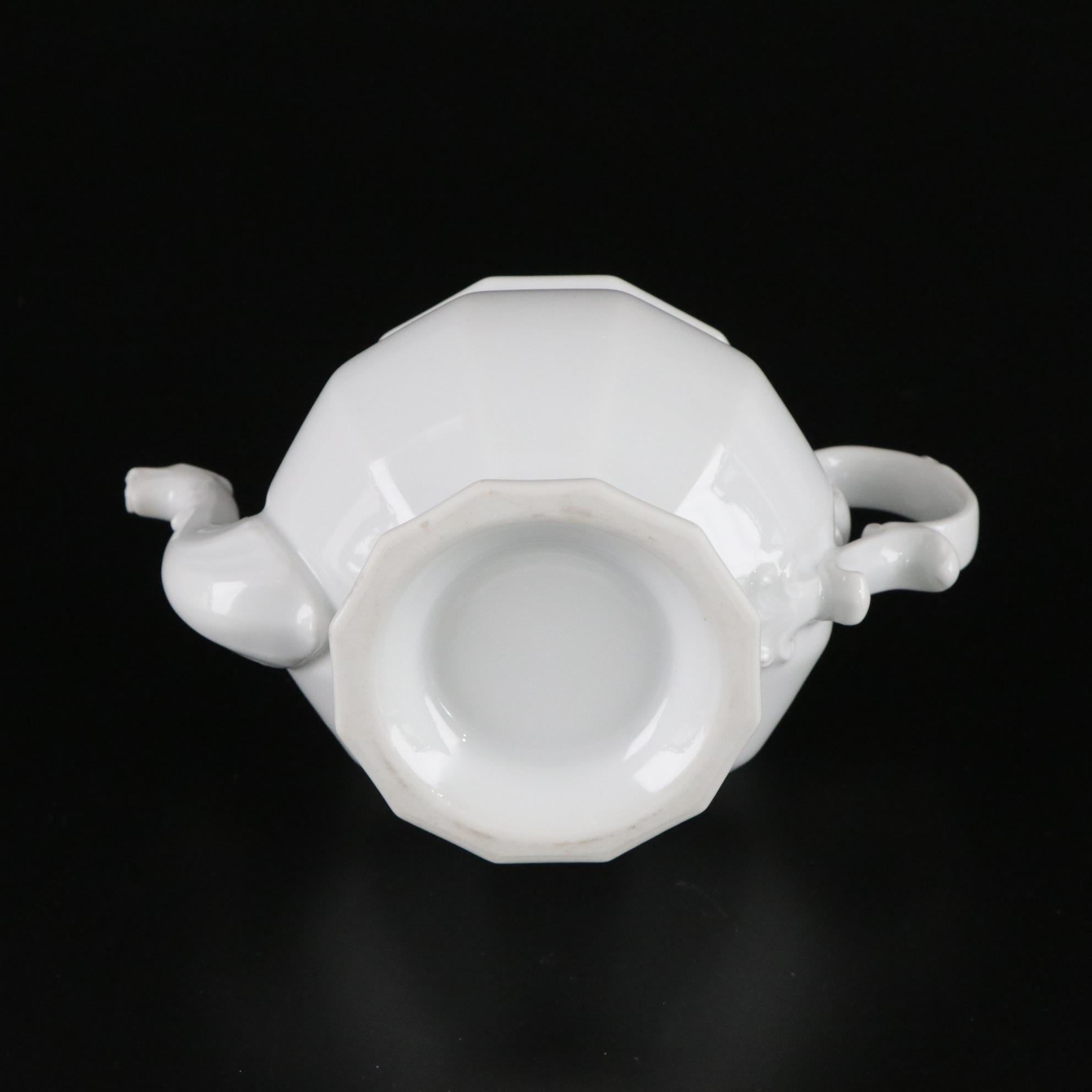 Pillvuyt Porcelain Baking Dish with Teapot, Bone Dishes, and Two Jewelry Stands