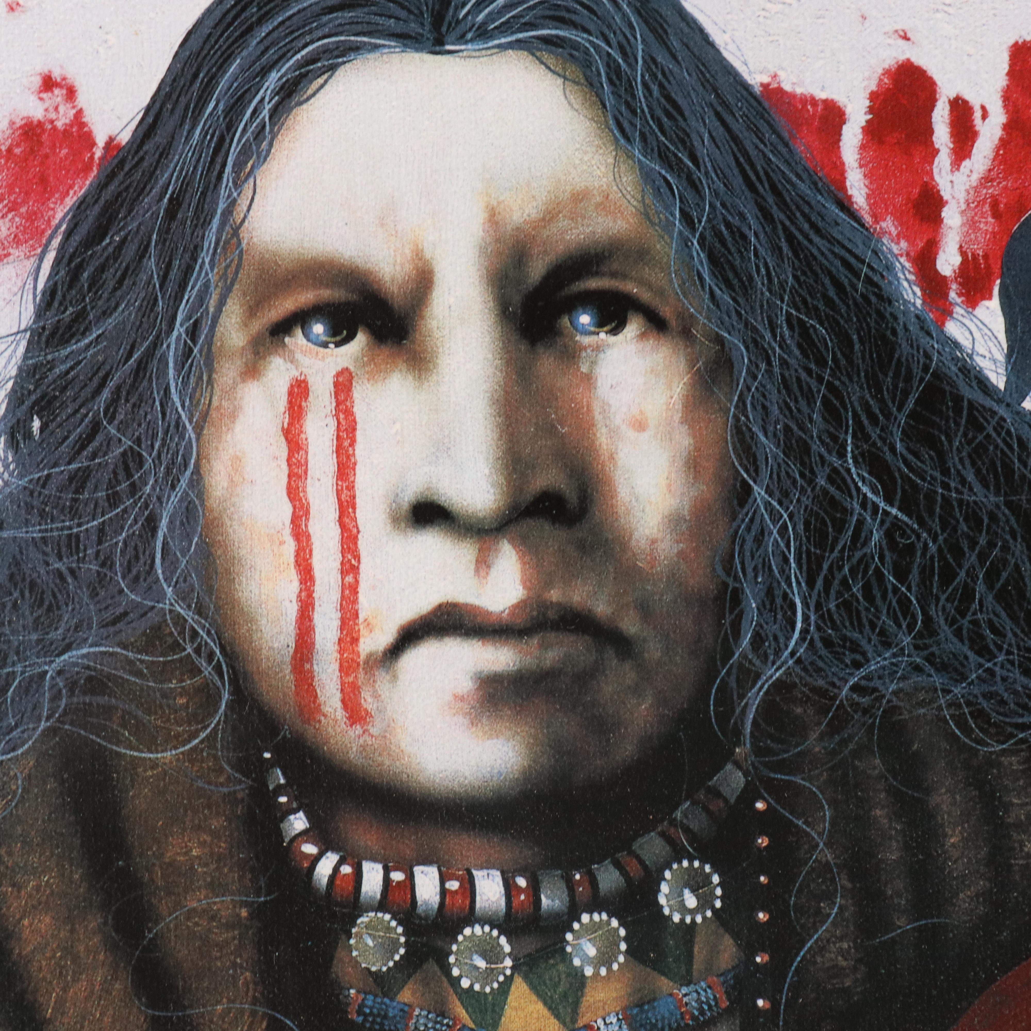 JD Challenger Offset Lithograph "Ghost Dance in the Snow"