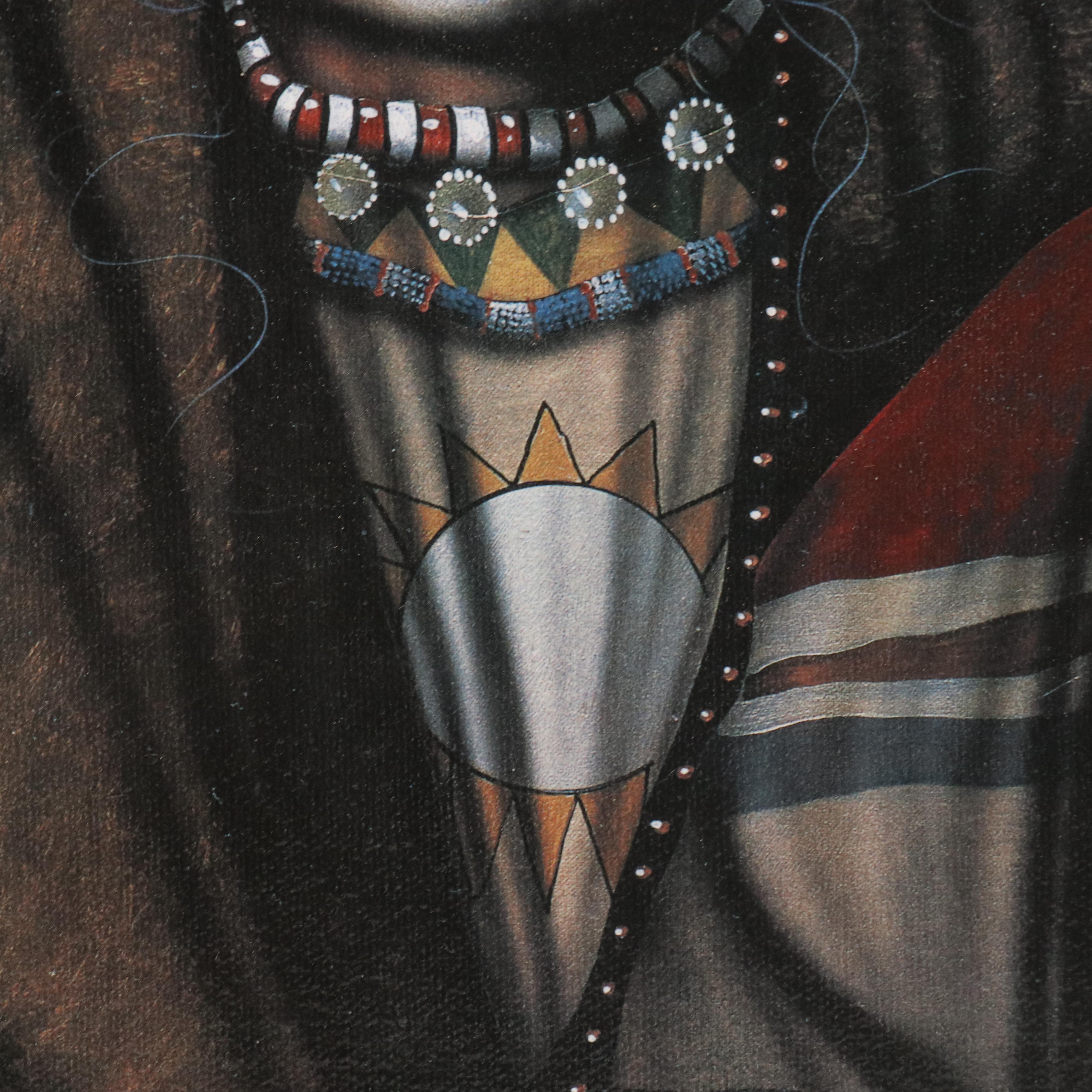 JD Challenger Offset Lithograph "Ghost Dance in the Snow"