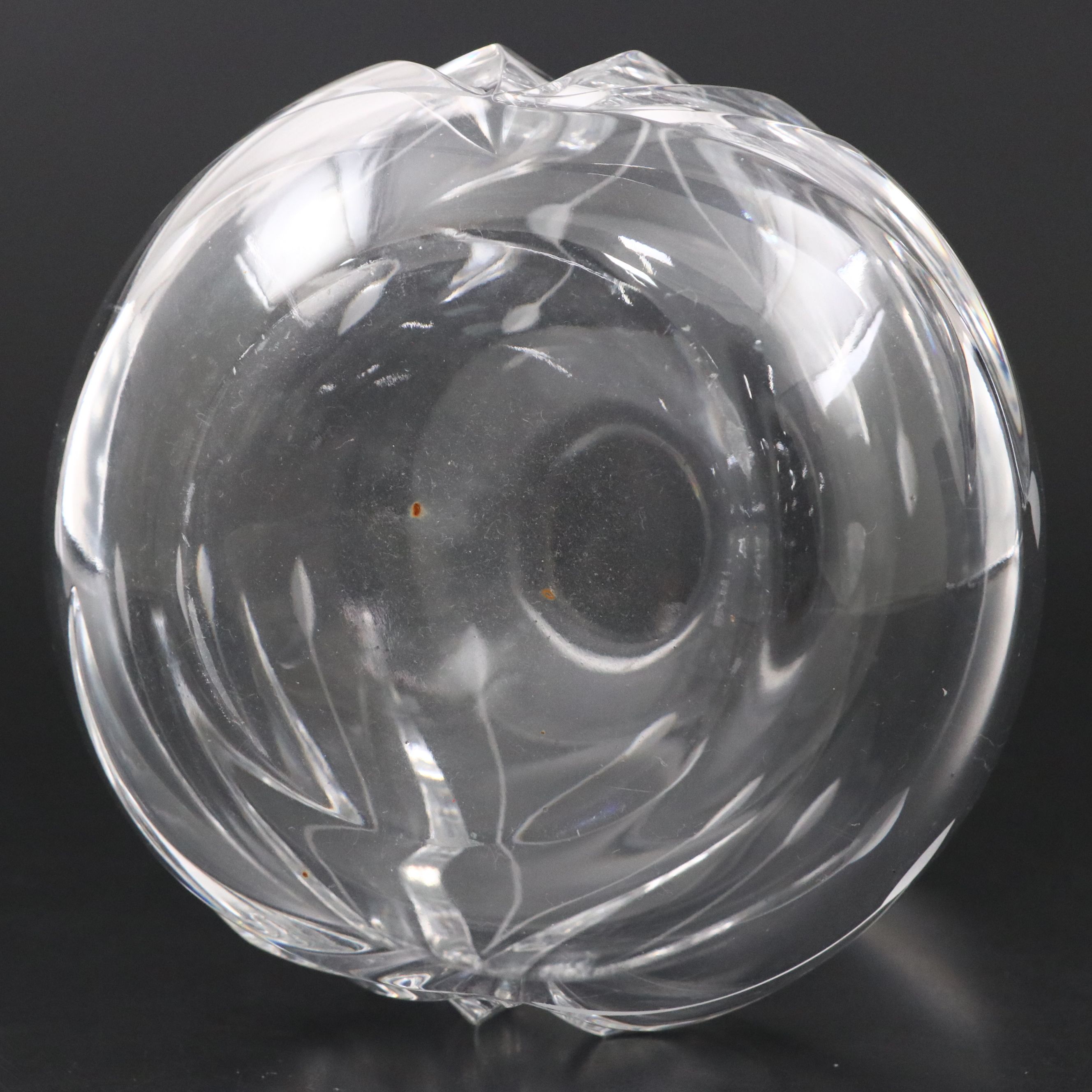 Modern Cut and Etched Glass Vase, Mid to Late 20th Century