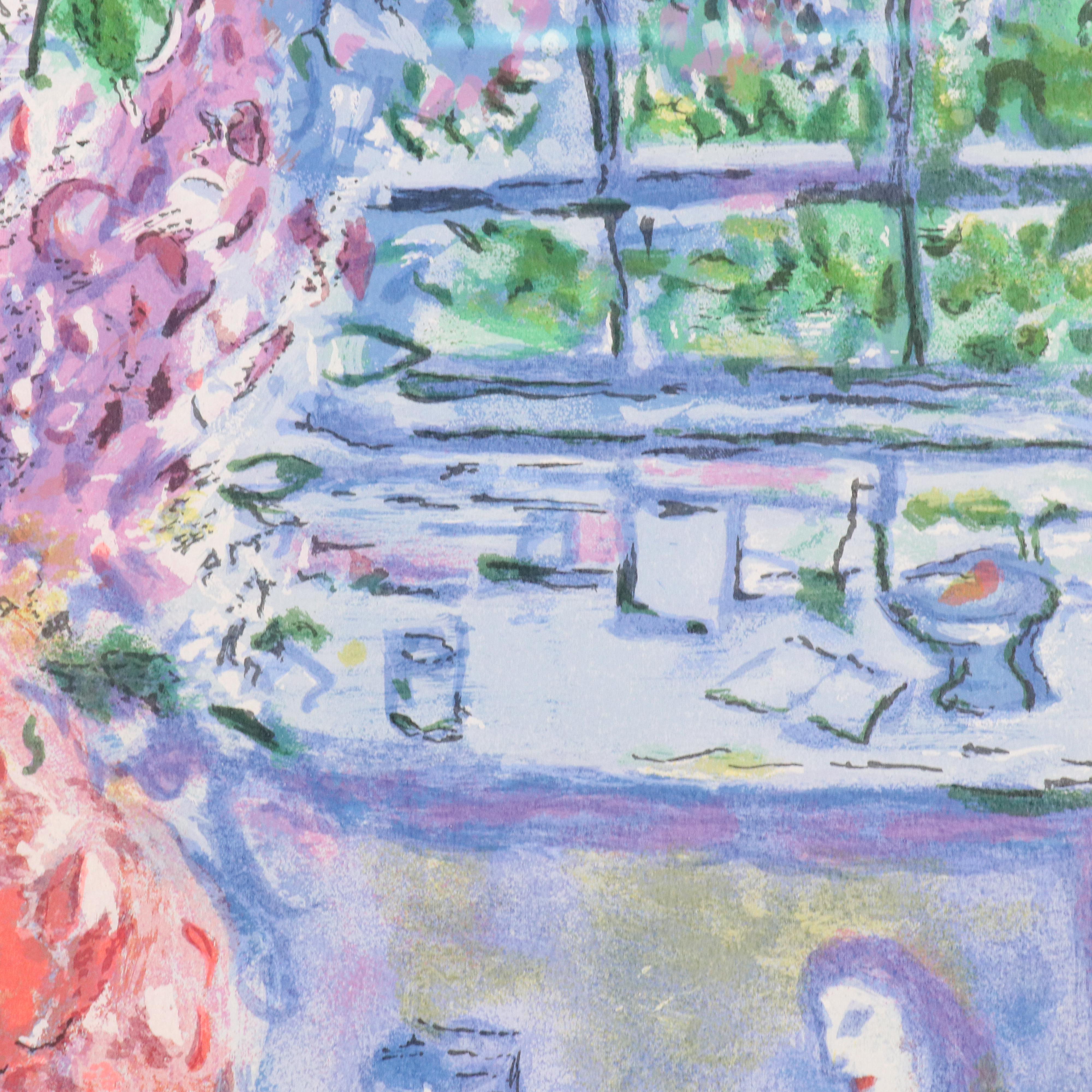 Serigraph After Marc Chagall "Autoportrait avec Bouquet"