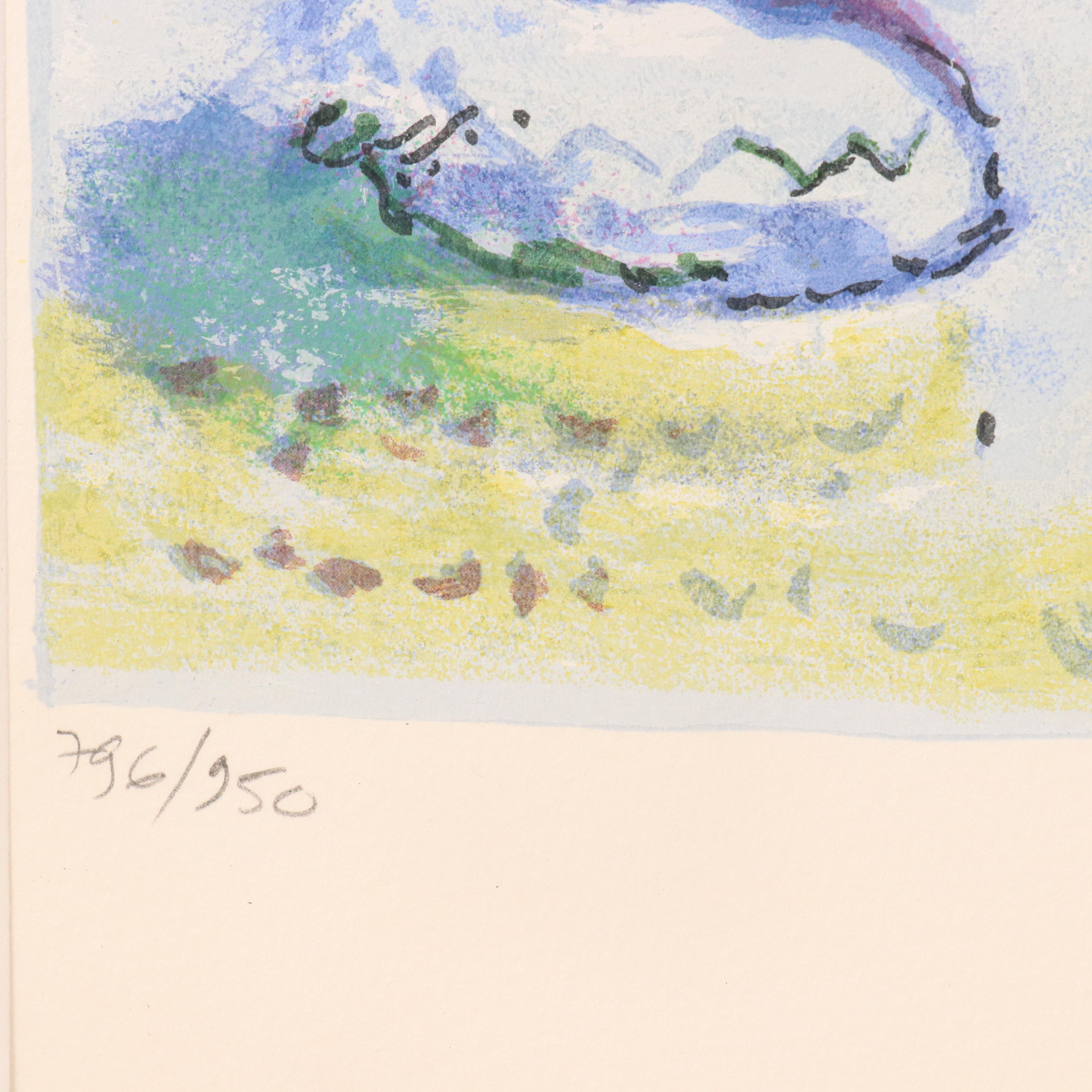 Serigraph After Marc Chagall "Autoportrait avec Bouquet"