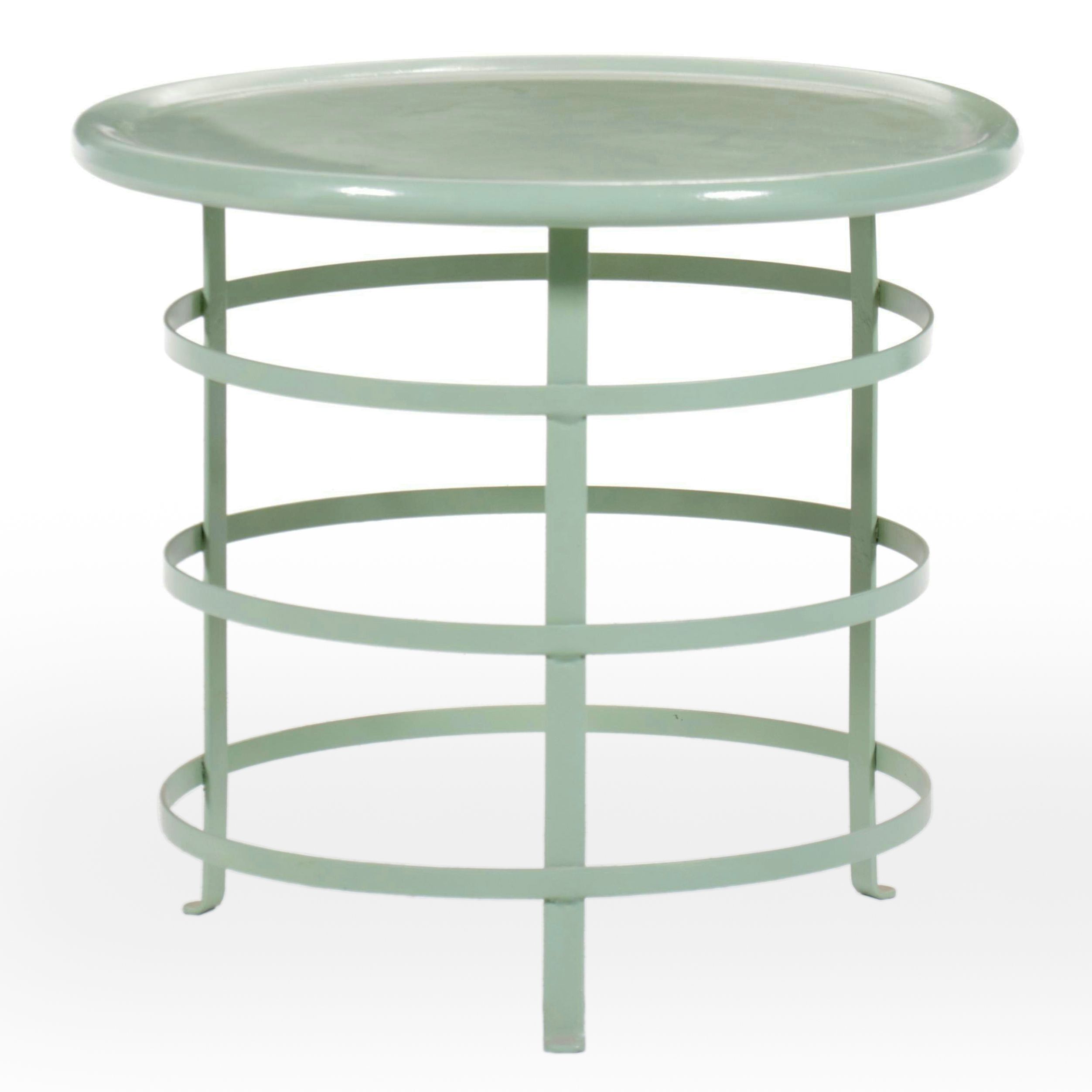 Mint Green-Painted Metal End Table