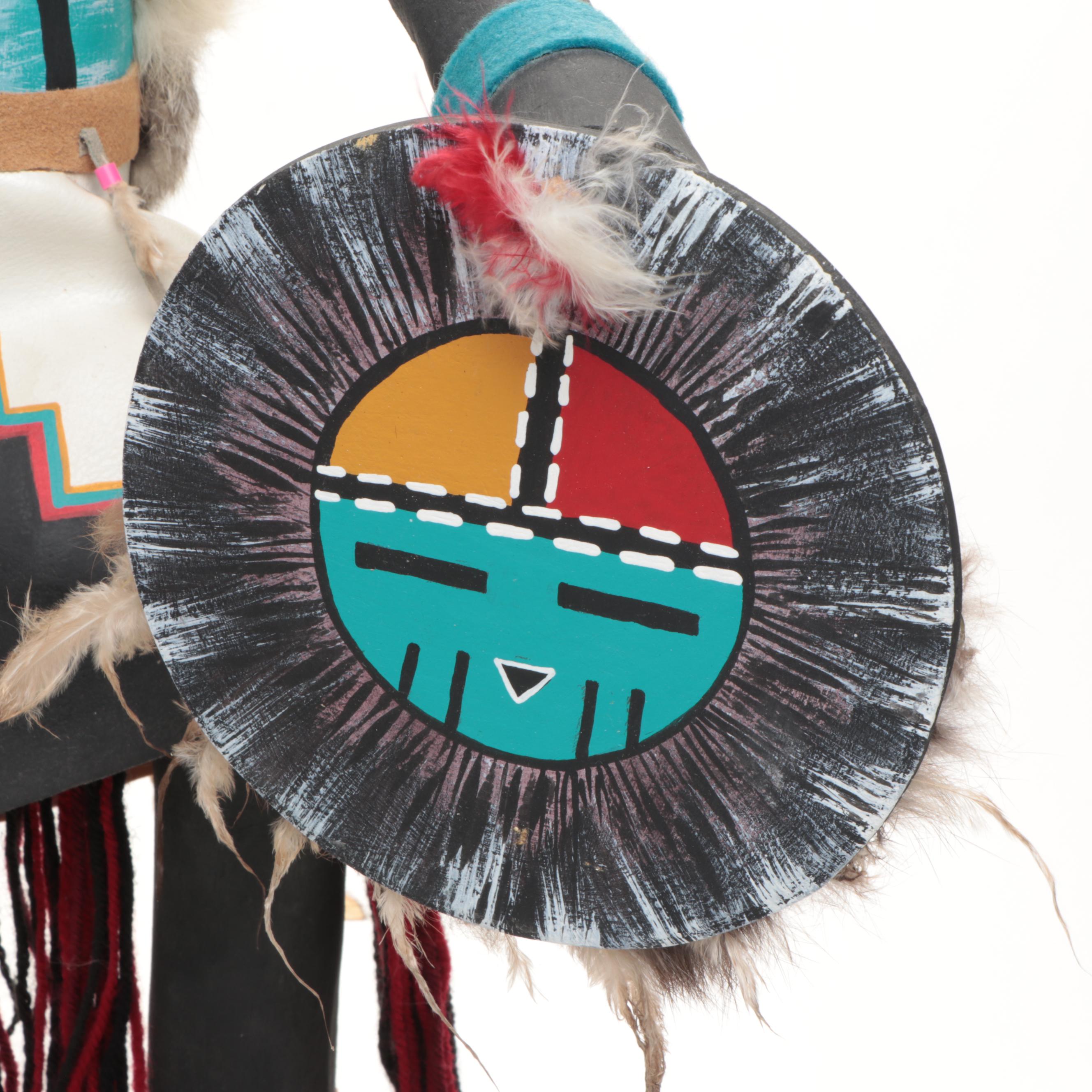 36" Artist Signed Hopi Owl Kachina, Late 20th Century